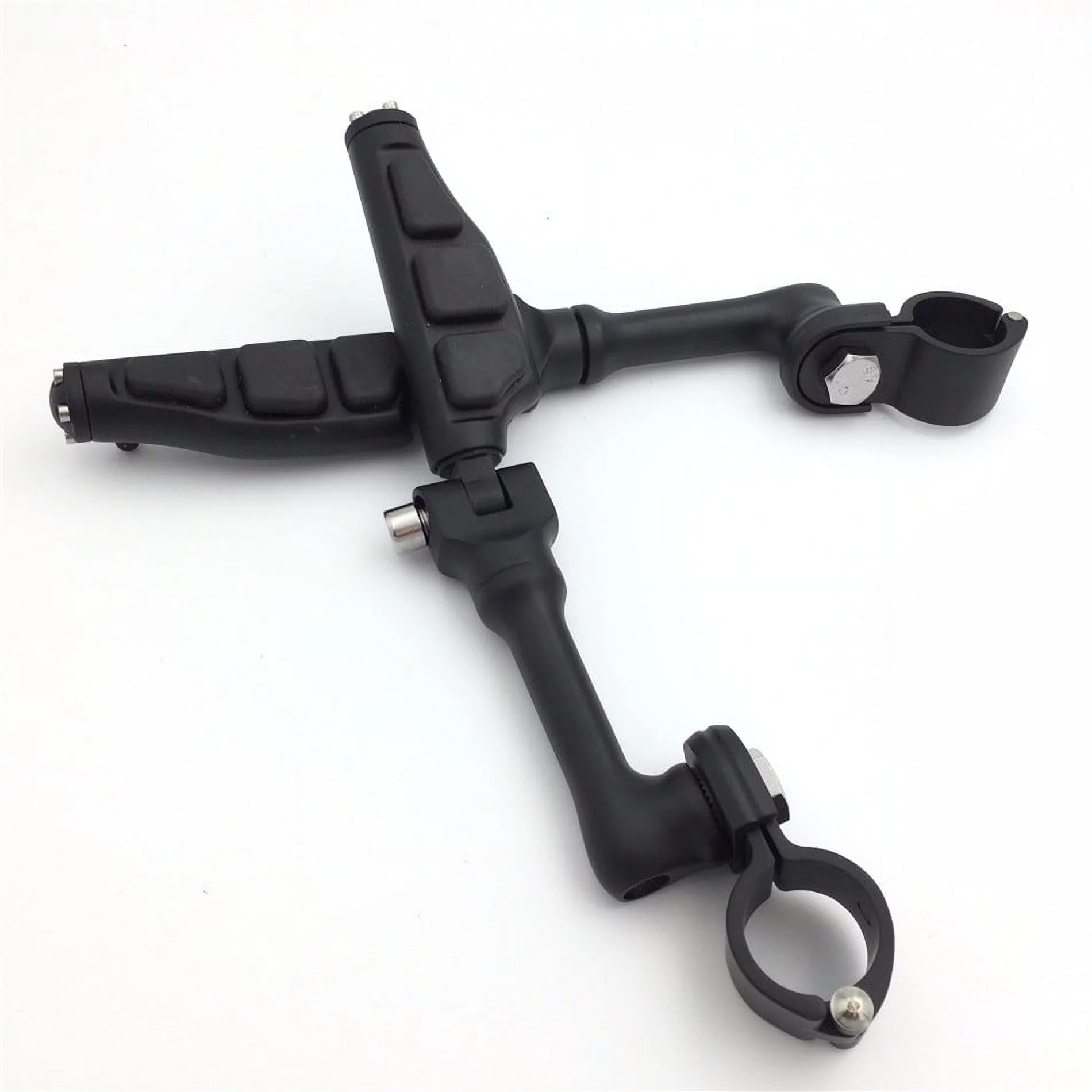 HTT-MOTOR Black Long Angled Peg Mounting Kit with Flat End Foot Peg Footrest For Bike with 1-1/2 inch (1.5