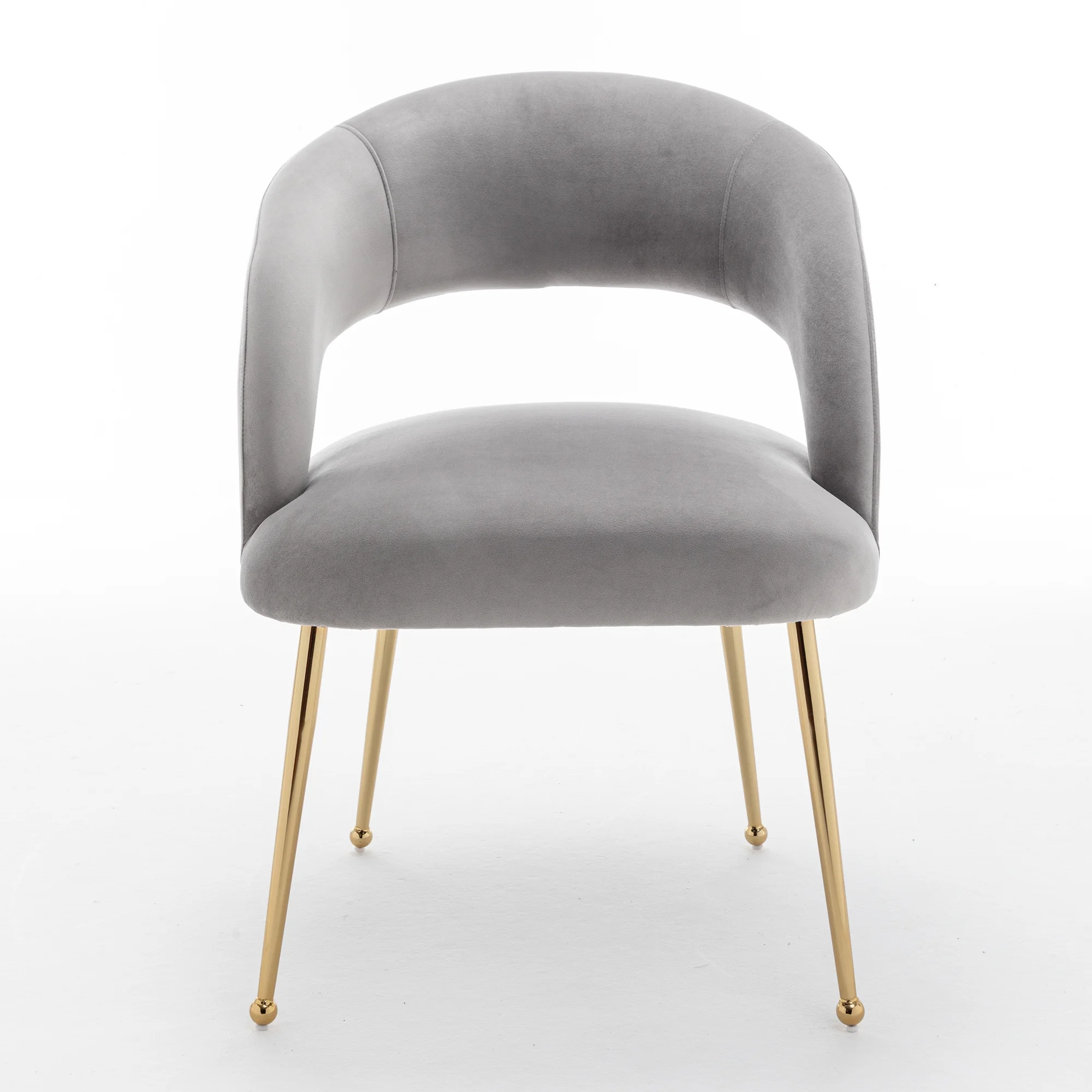 SEYNAR Modern Mid-Century Accent Upholstered Velvet Indoor Dining Chair with Hollow Back for Living Room Set of 2