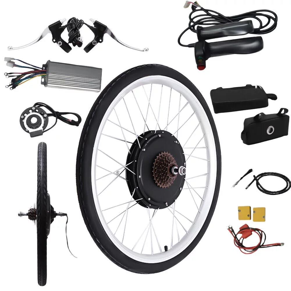 SHZICMY 26 Inch 48V Electric Bicycle Rear Wheel Hub Motor E-bike Conversion Kit 1000W US