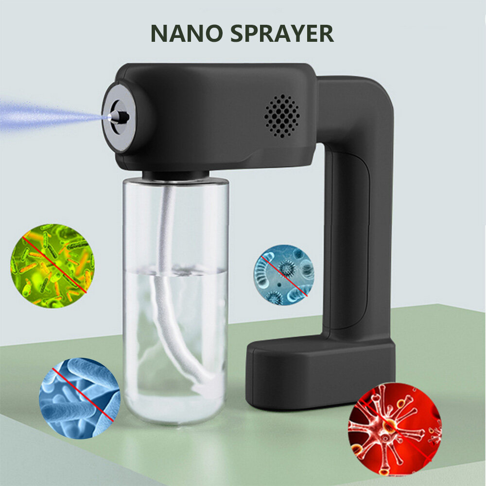 Nano Atomizer Sprayer Wireless Blue Ray Handheld Rechargeable Disinfectant Fogger Machine 350ml/12oz Capacity
