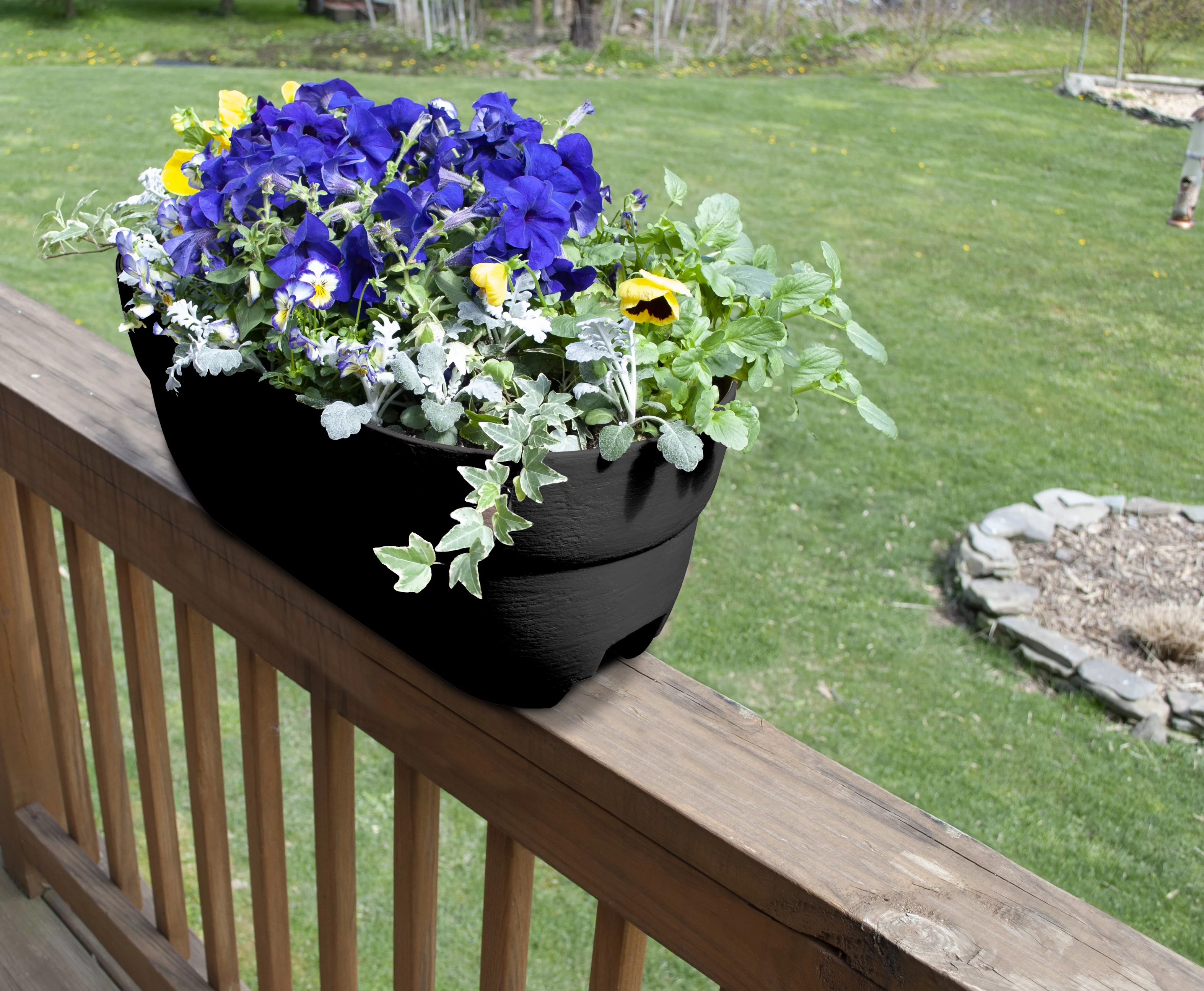 Bloomers Railing Planter with Drainage Holes – 24
