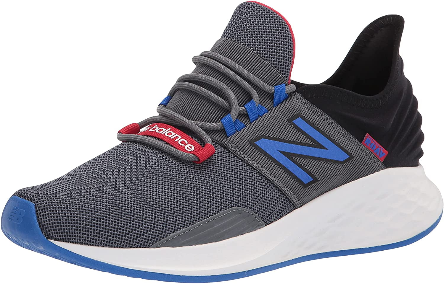 New Balance Mens Fresh Foam Roav V1 Sneaker 9.5 Lead/Cobalt/Team Red