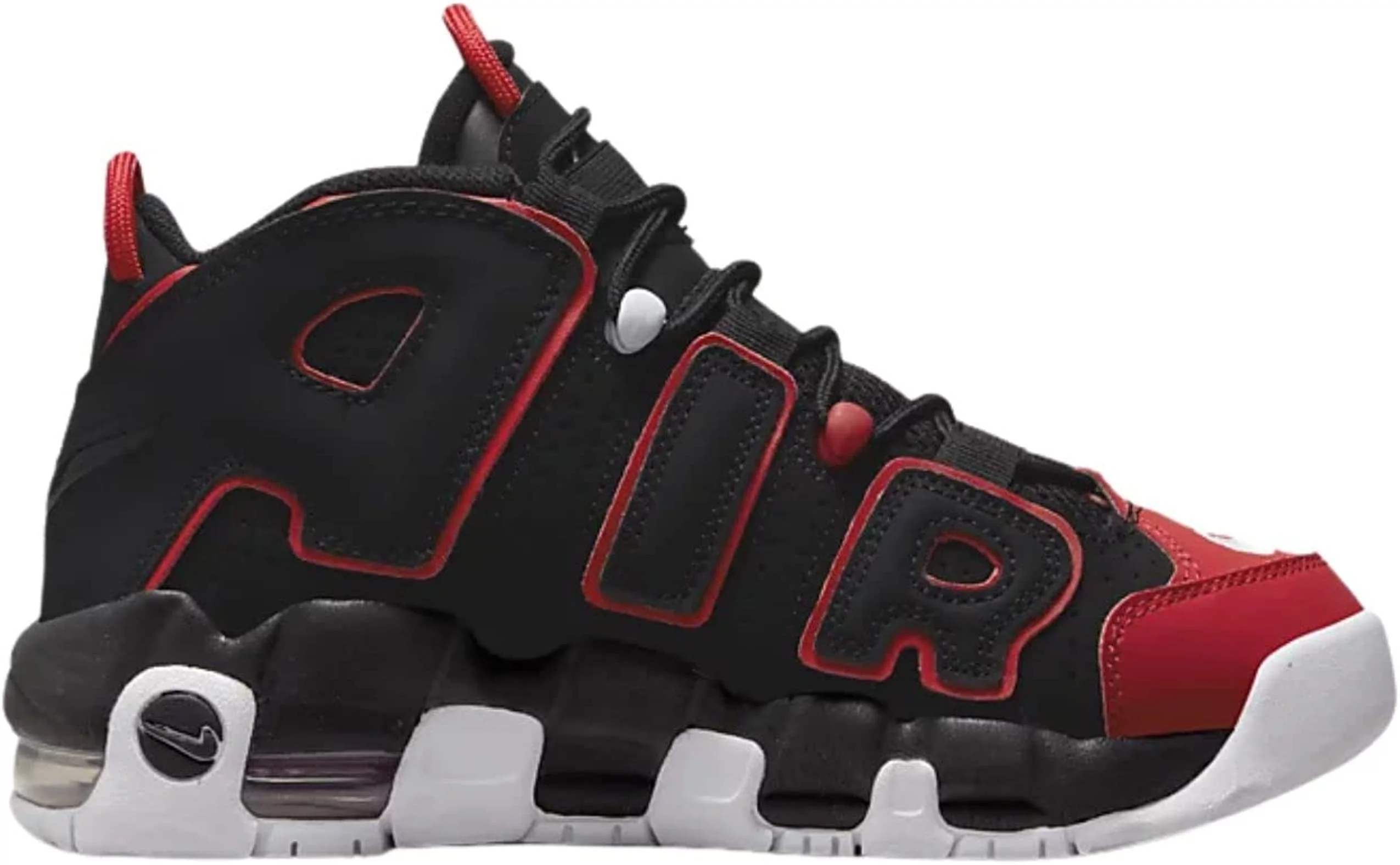 Nike Air More Uptempo 96 (GS) FB1344-001 Youth Black Red Basketball Shoes FL2088 (6.5Y)
