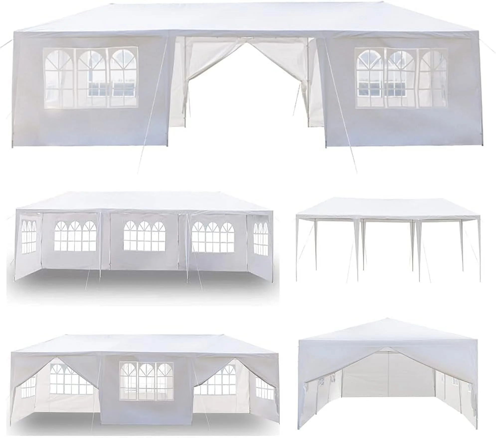 Party Tent 10x30 Upgraded Thicken Steel Tubes Outdoor Waterproof White Canopy Wedding Gazebo Tent Shelter with Removable 8 Side Walls and 2 Doors