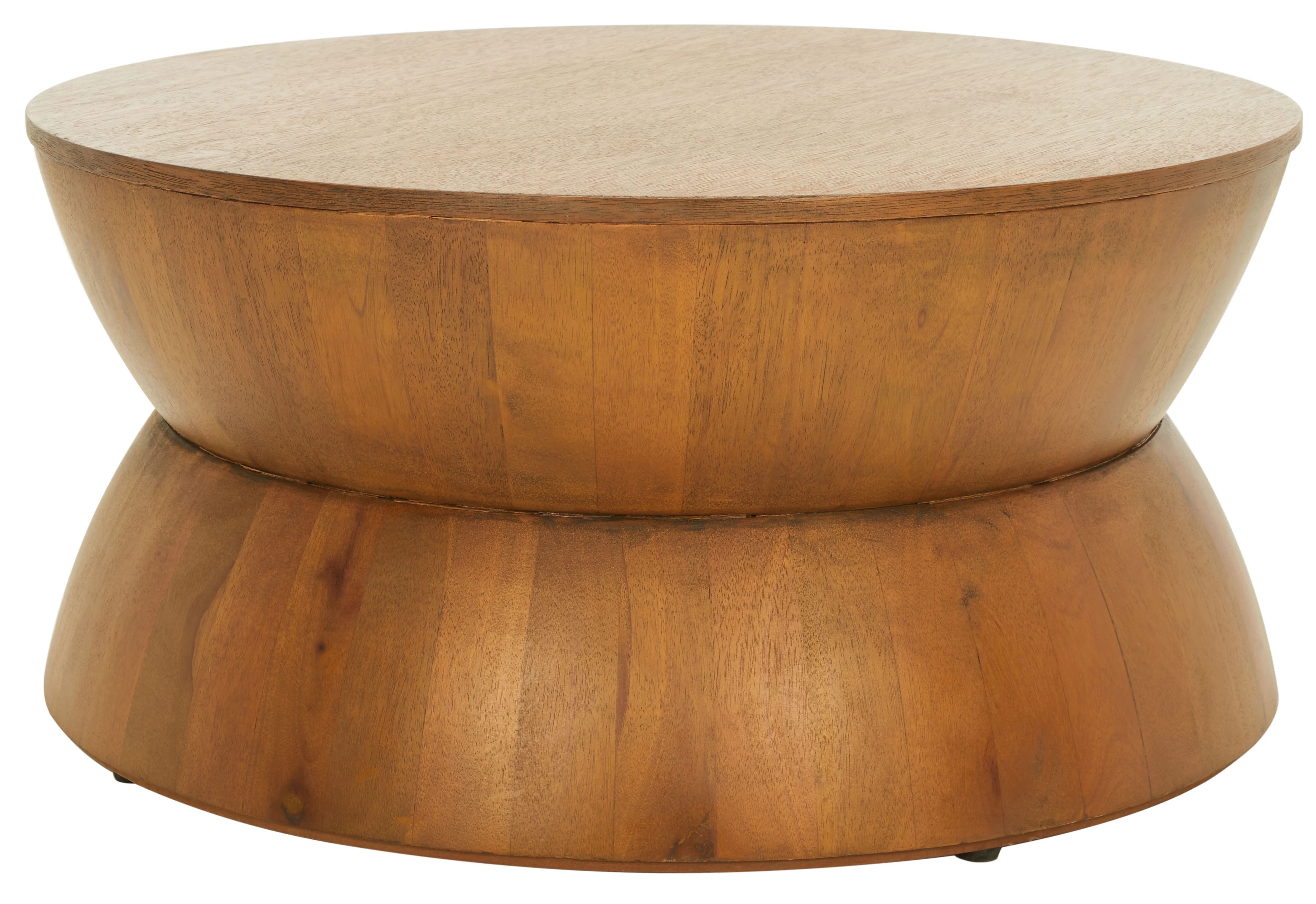 SAFAVIEH Alecto Modern Natural Finish Round Wood Coffee Table (30 in. W x 30 in. D x 14 in. H)