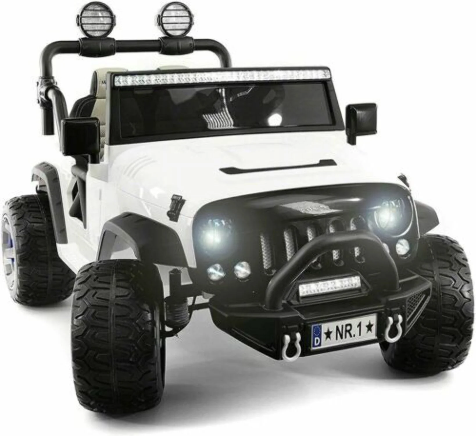 Kids Jeep 2 Seater Electric Ride-On Car with Remote Control, 3 Speed Options, Music and LED Lights