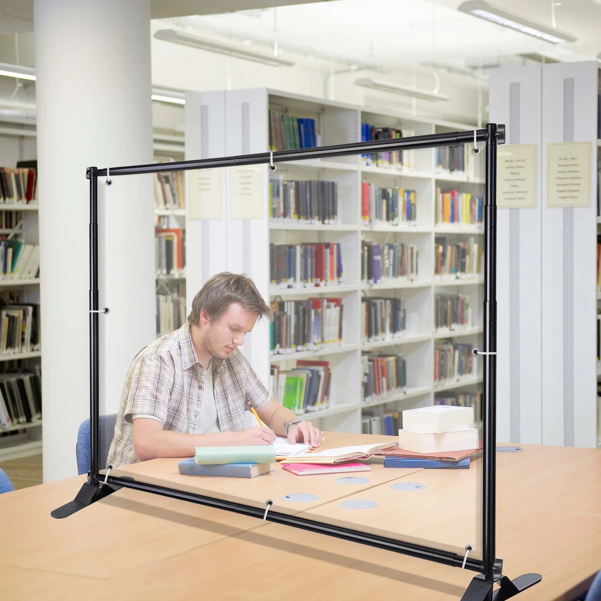 InstaHibit 8x10 Ft Telescopic Step and Repeat Heavy Duty Backdrop Banner Stand with Carry Bag Photo Wall Display