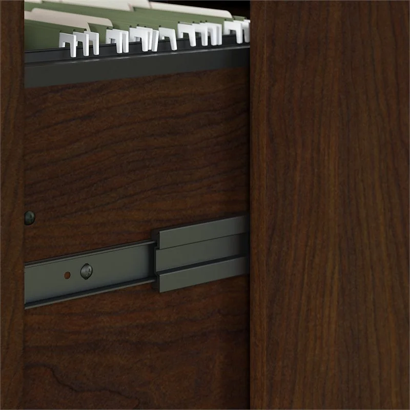 Home Square 2 Drawer Wood Filing Cabinet Set in Bing Cherry (Set of 2)