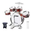 Drum Sets for Kids Jazz Drum Set for Beginners 5 Drums with Stools Drumsticks Cymbal Children Drum Toys Toddler for Boys and Girls 3-14 Years