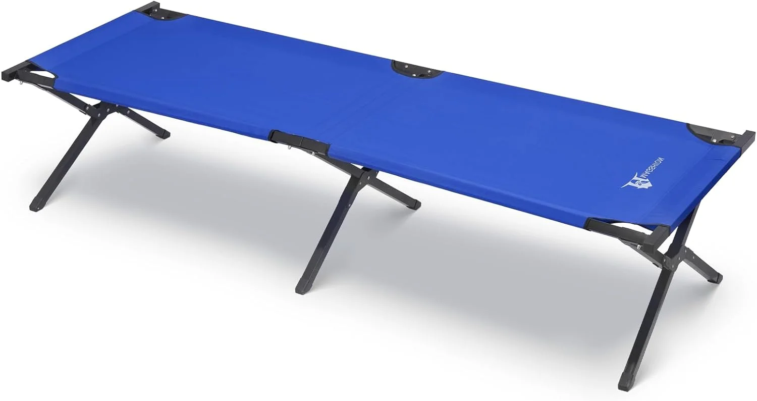 Portable Folding Camping For Adults, Hiking Bed & Cot With Bag, Load Up To 330 Lbs, Blue