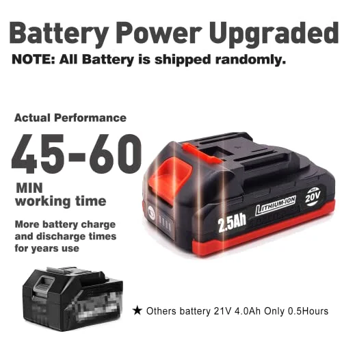 Weed Wacker Cordless, PATIOX Electric Weed Trimmer Rechargeable 3 in 1, One 2.5 Ah Battery Powered Weed Whacker Cordless 20V Grass Trimmer with Blade and Charger (One 2.5Ah Battery)