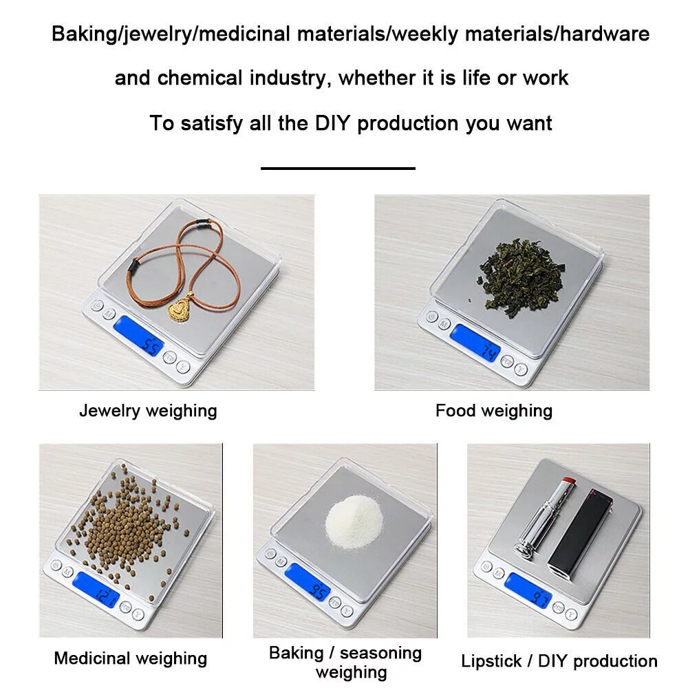 INTSUPERMAI Mini Digital Scale 2000g x 0.1g Jewelry Gold Silver Coin Gram Pocket Scale