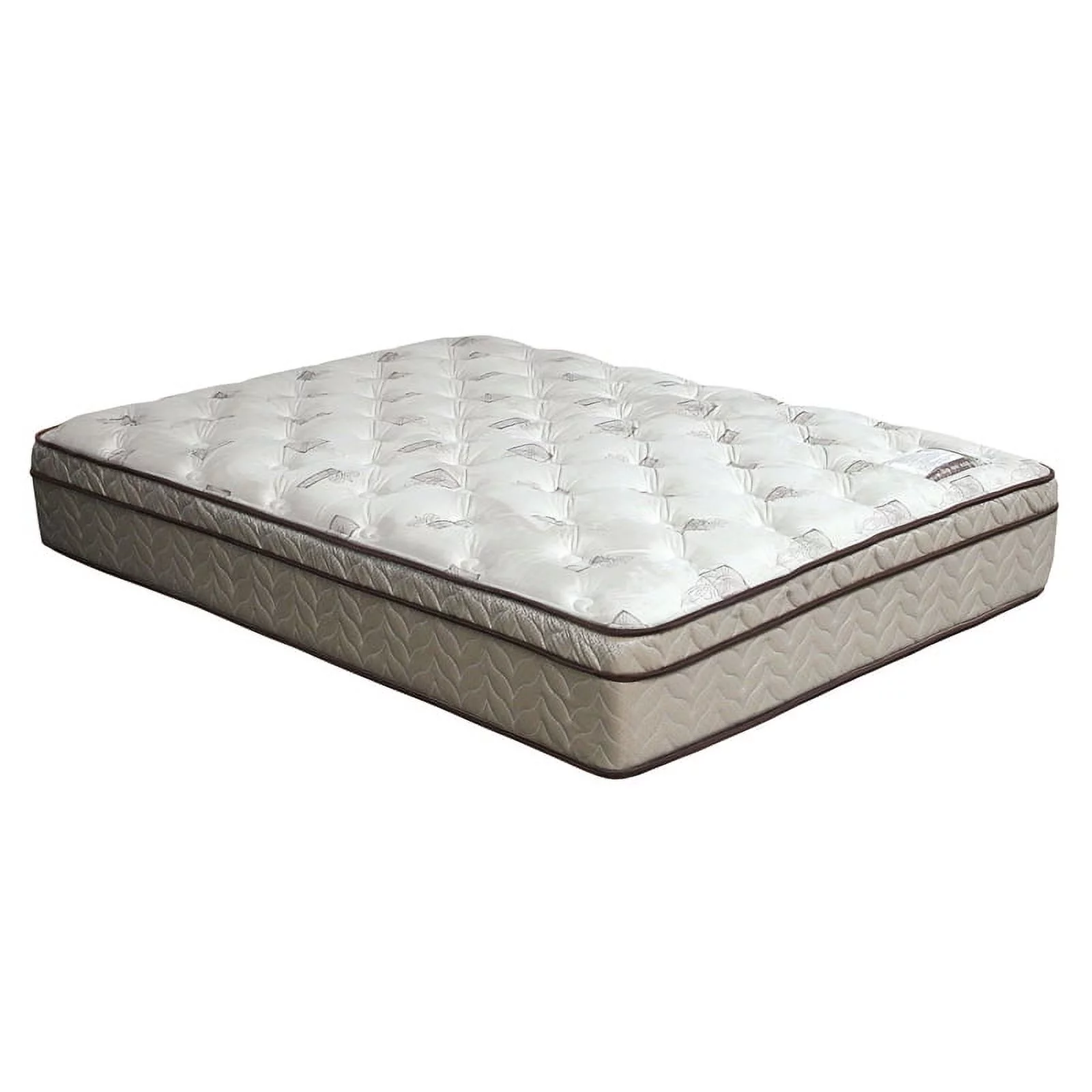 Furniture of America Sandroman Fabric Full Euro Top Coil Mattress in Beige