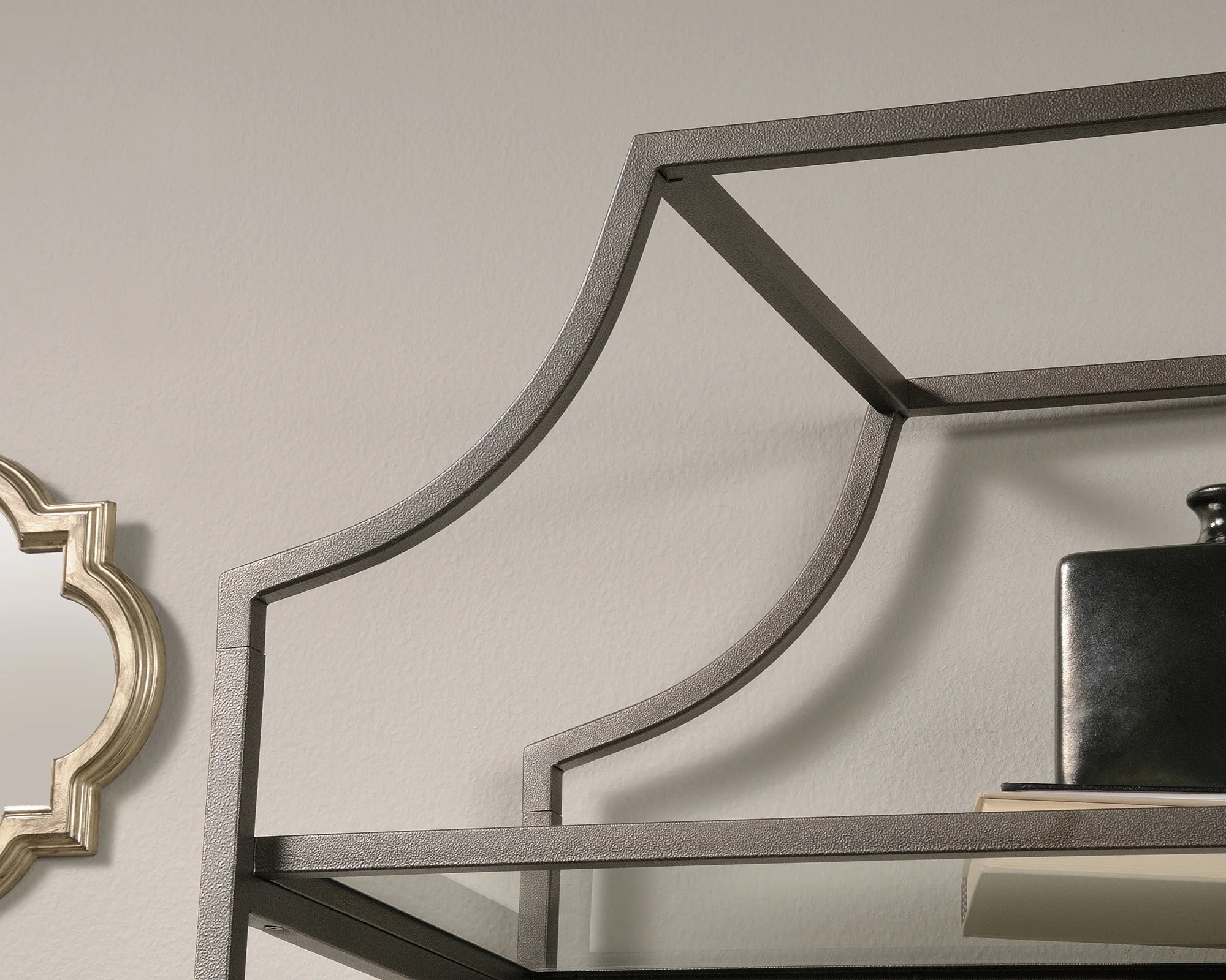 International Lux 5-Shelf Metal & Glass Display Bookcase