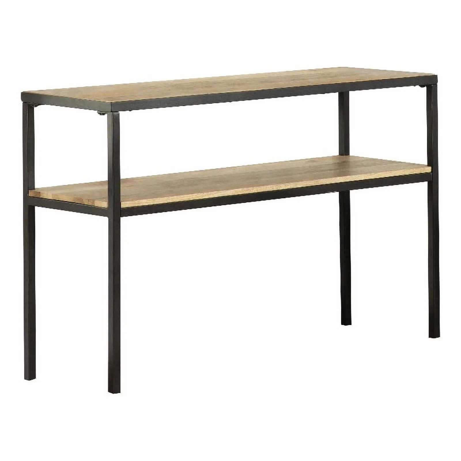Maklaine Contemporary Wood Console Table with Open Shelf in Natural