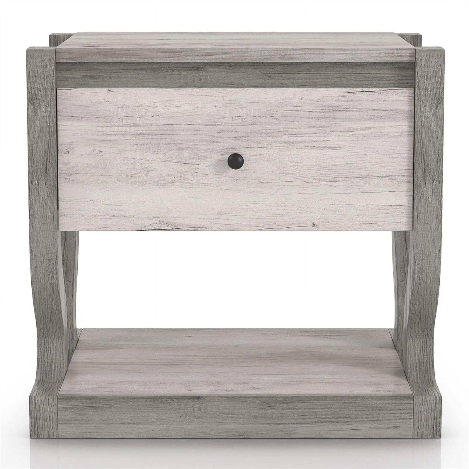 Furniture of America Tromb Wood 1-Drawer End Table with Shelf in White