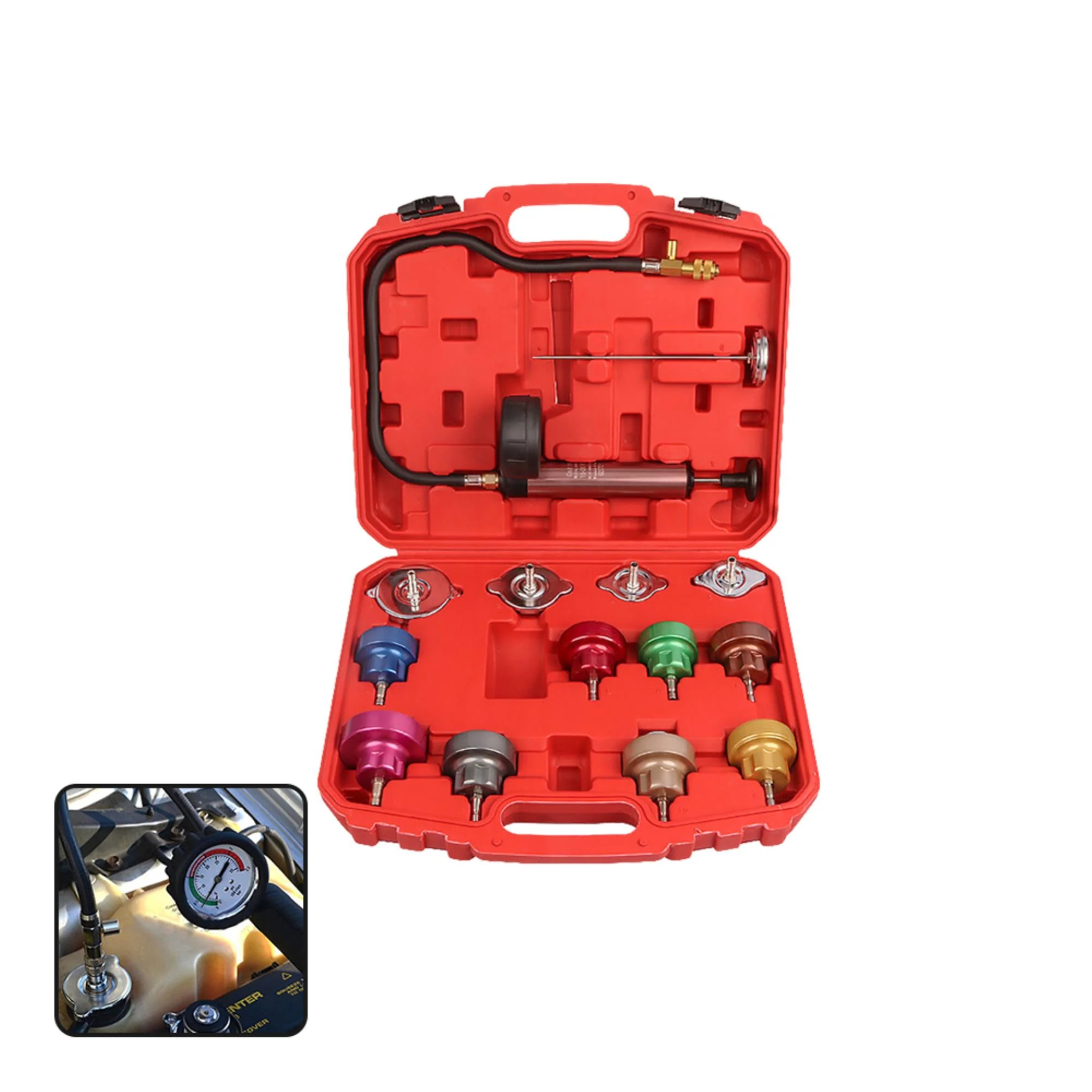 Radiator Pressure Tester Kit: Detect Cooling System Head Gasket Leaks