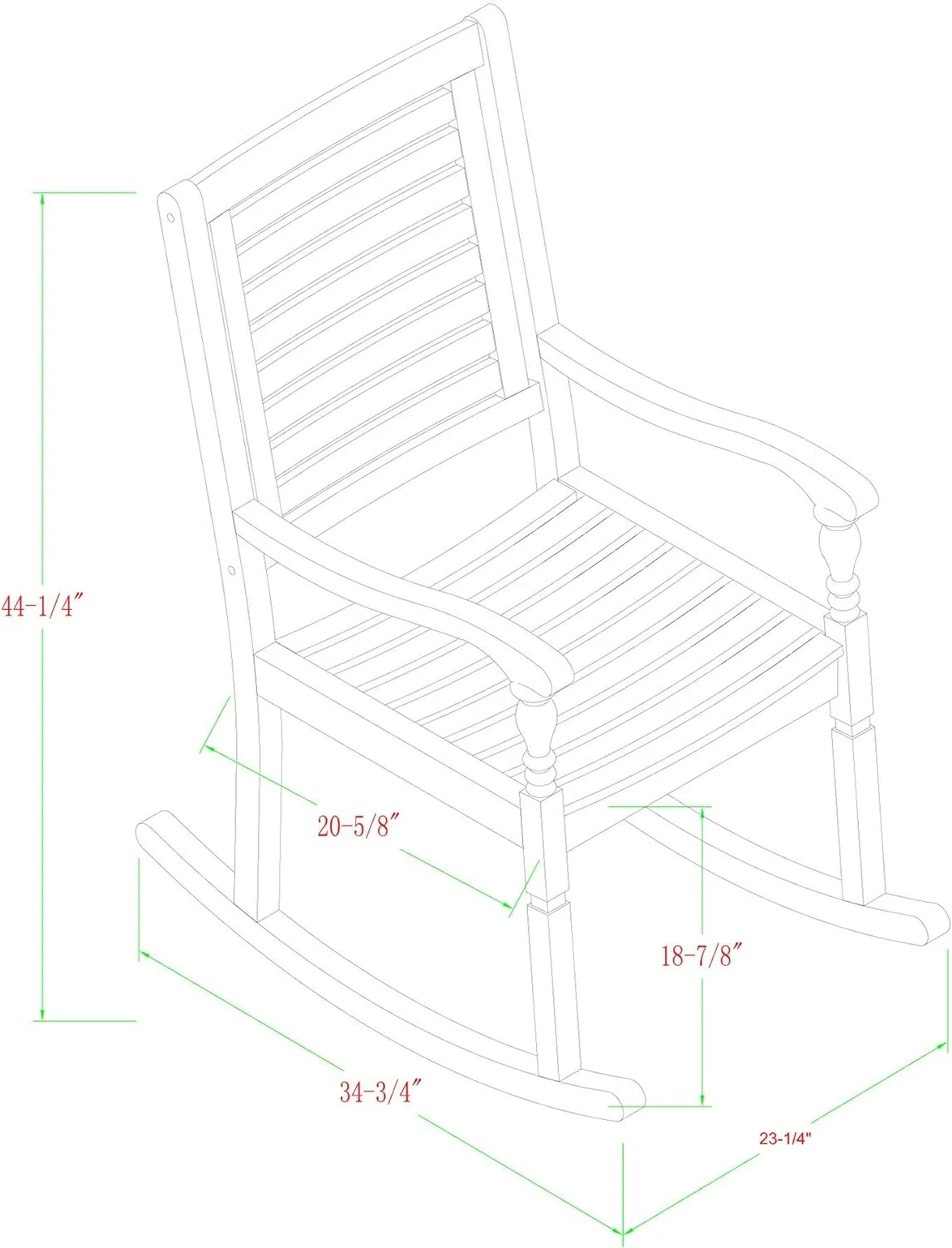 Acacia Wood Patio Rocking Chair In Dark Brown