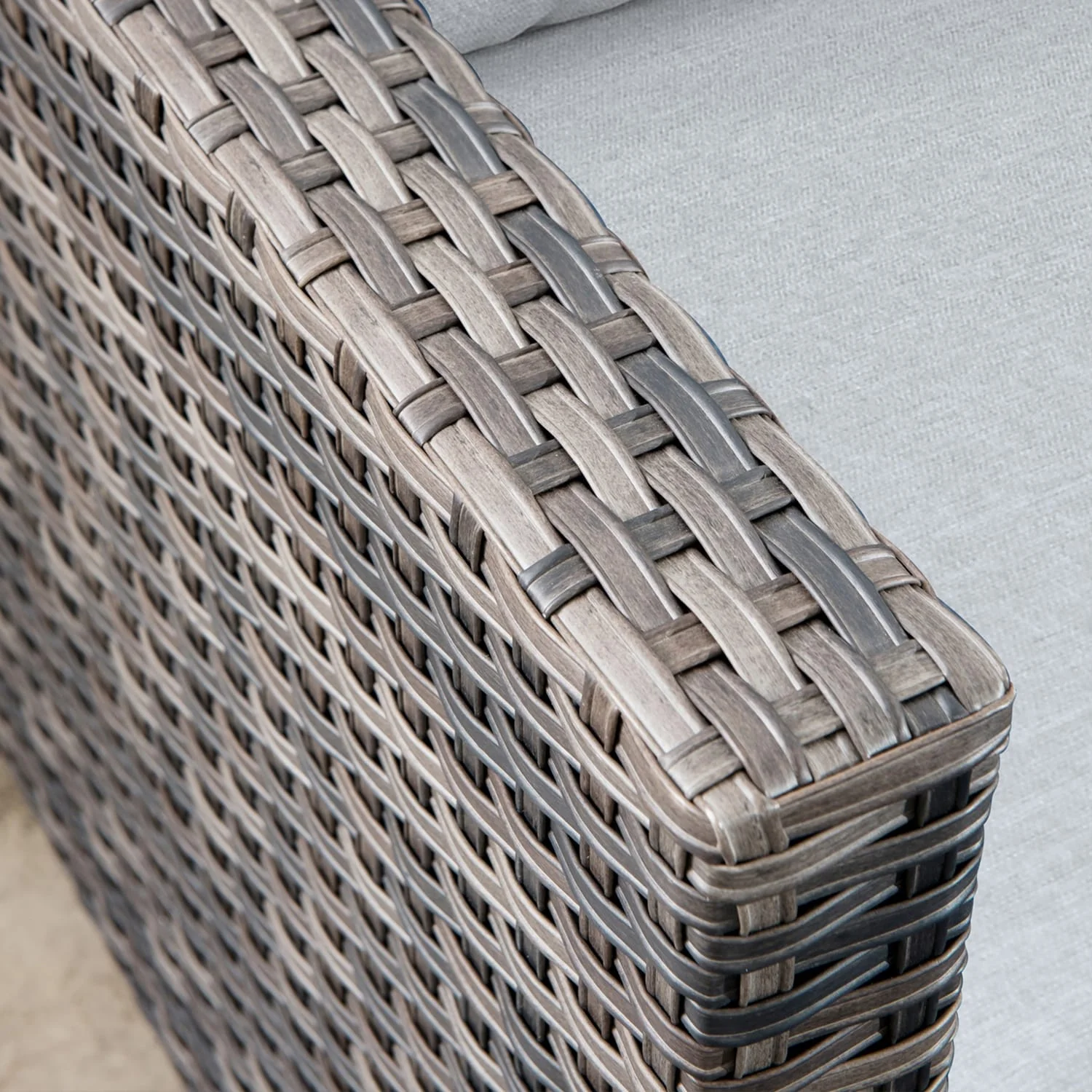 OVIOS  7-piece Patio Wicker Conversation Set Grey