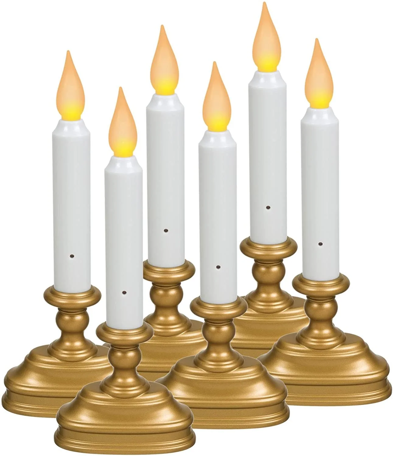 Xodus Innovations FPC1320B-6 Dual Flame Color Dusk to Dawn Sensor Battery Operated 8.5 inch LED Window Candle, Pack of 6