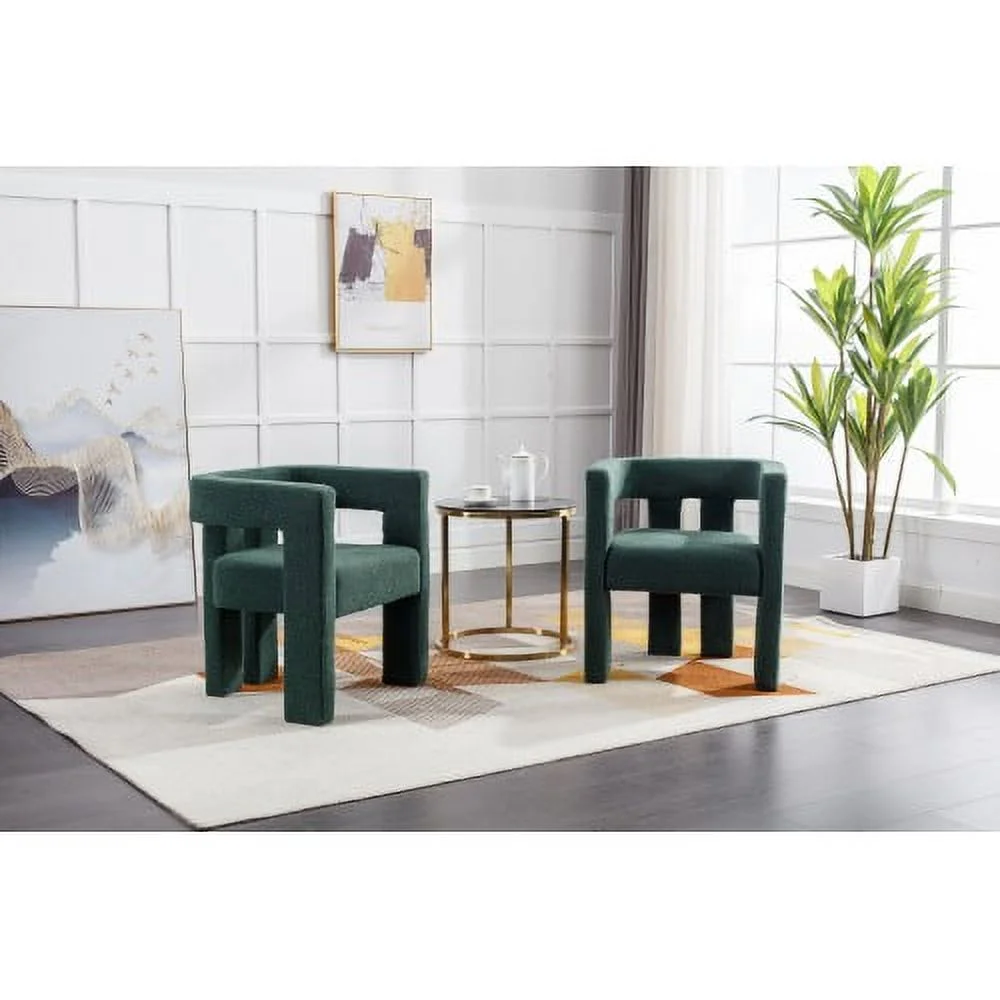 DremFaryoyo COOLMORE Contemporary Designed Fabric Upholstered Accent/Dining Chair /Barrel Side Chairs Kitchen Armchair for Living Room 2PC/SET