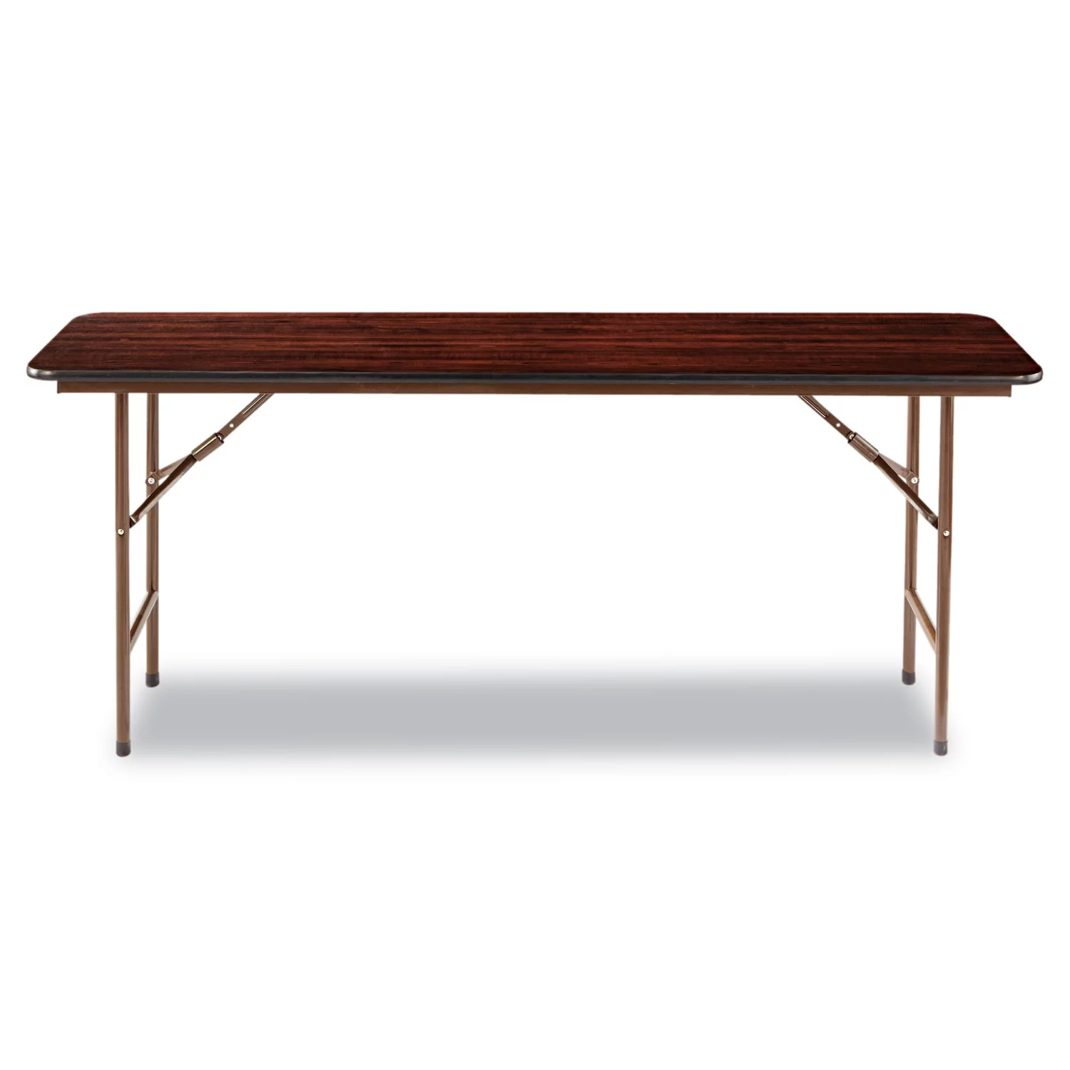 Alera Wood Folding Table, Rectangular, 71 7/8w X 17 3/4d X 29 1/8h, Mahogany