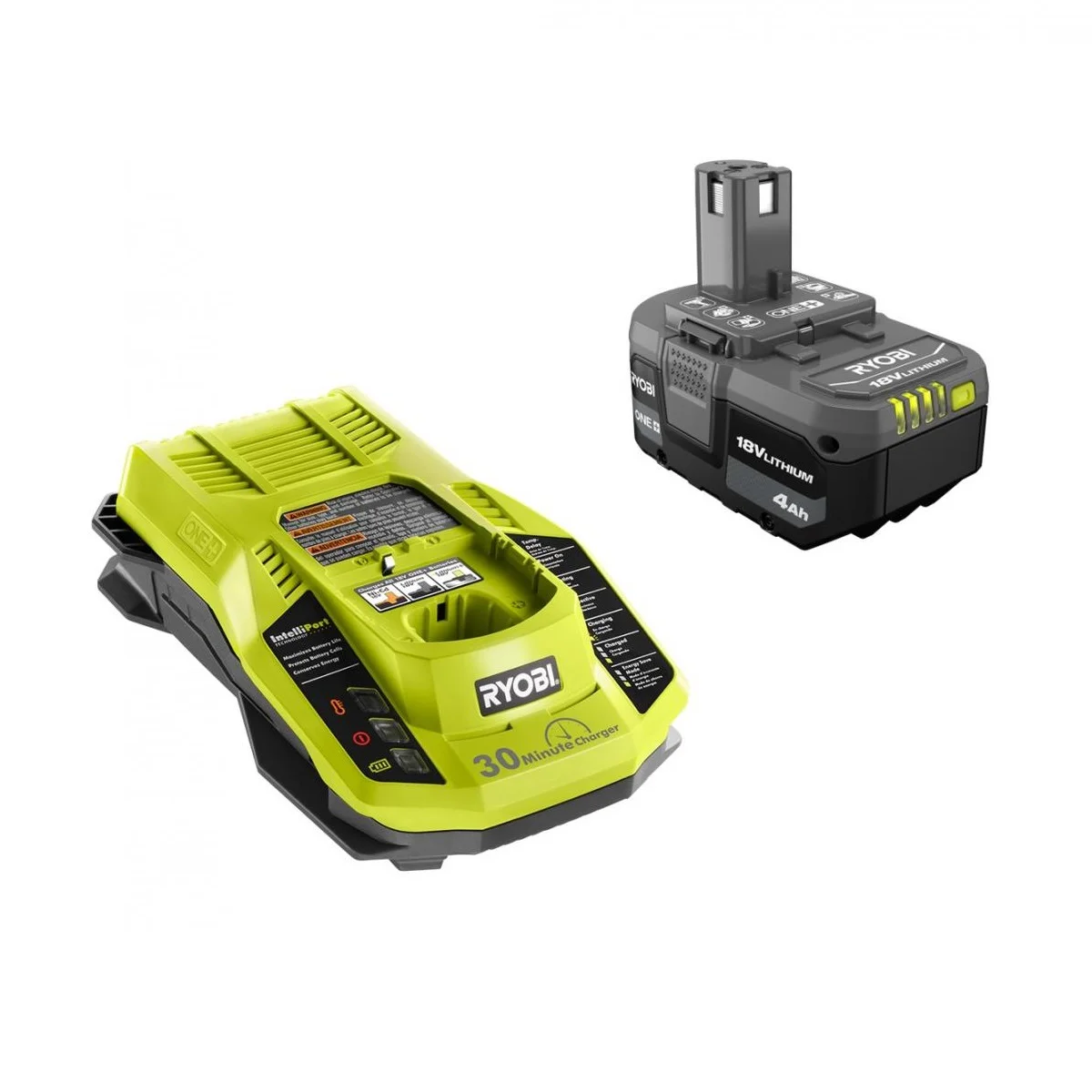 RYOBI 18V ONE+ Battery and Charger Kit - Bulk Packaged