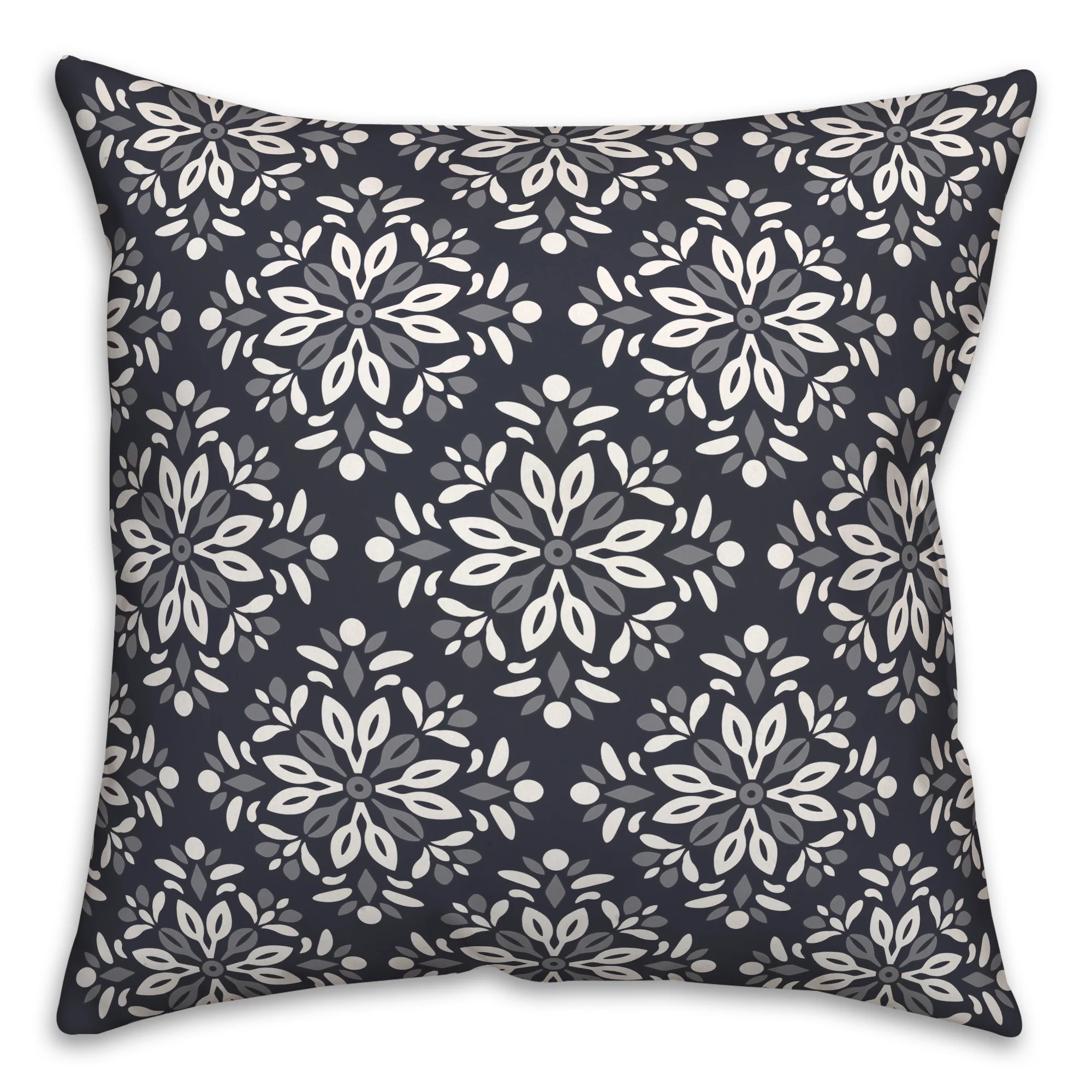 Creative Products Navy Diamond Medallions 18 x 18 Indoor / Outdoor Pillow