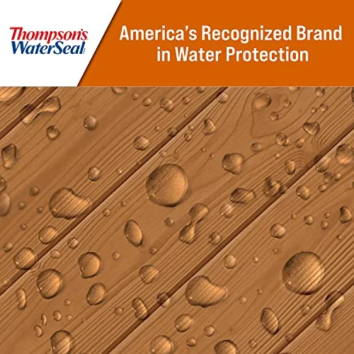 Thompson’s WaterSeal Semi-Transparent Waterproofing Wood Stain and Sealer, Chestnut , 1 Gallon