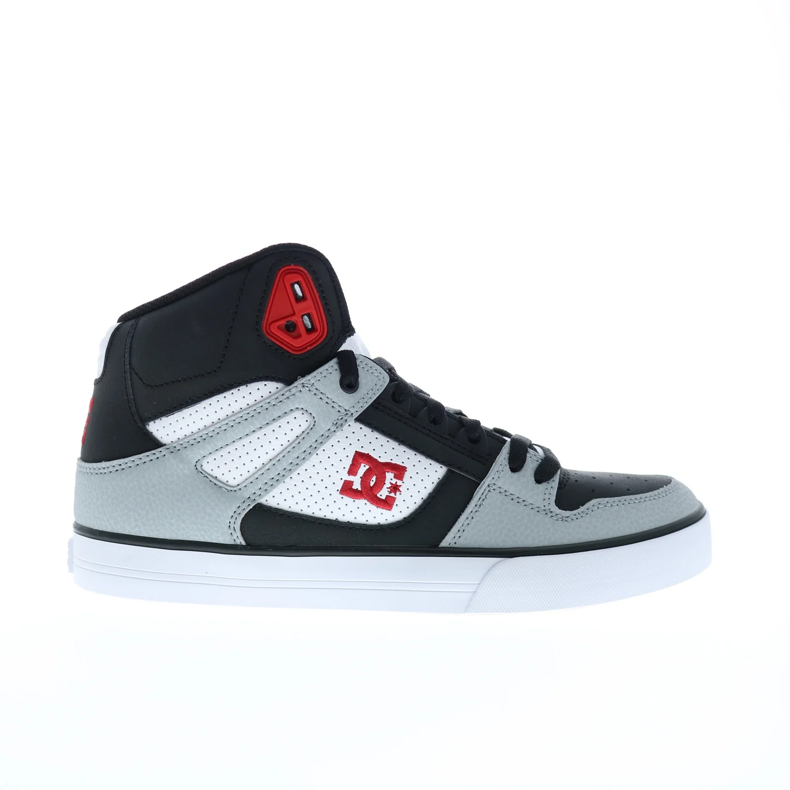 DC Men's Pure High-Top Shoes - Black/Grey/Red - 10.5