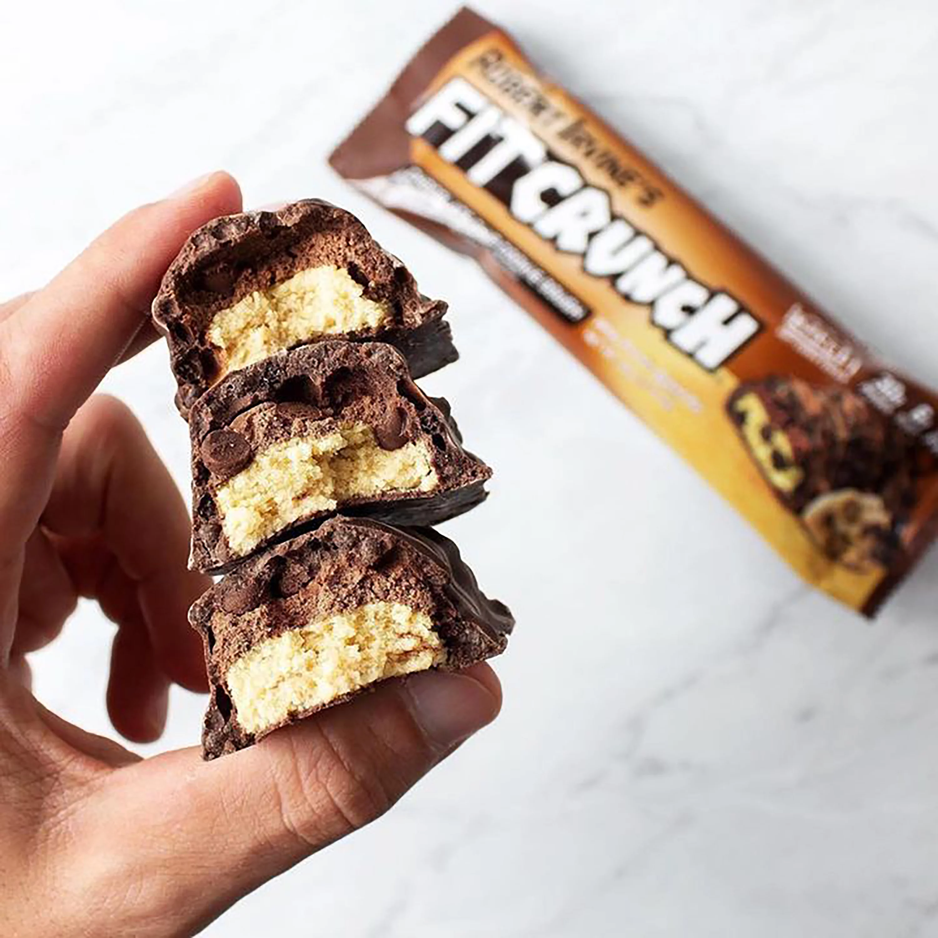 Chef Robert Irvine's FITCRUNCH Chocolate Chip Cookie Dough, High Protein Baked Bar, 30g Protein, 3.1 oz., 1ct