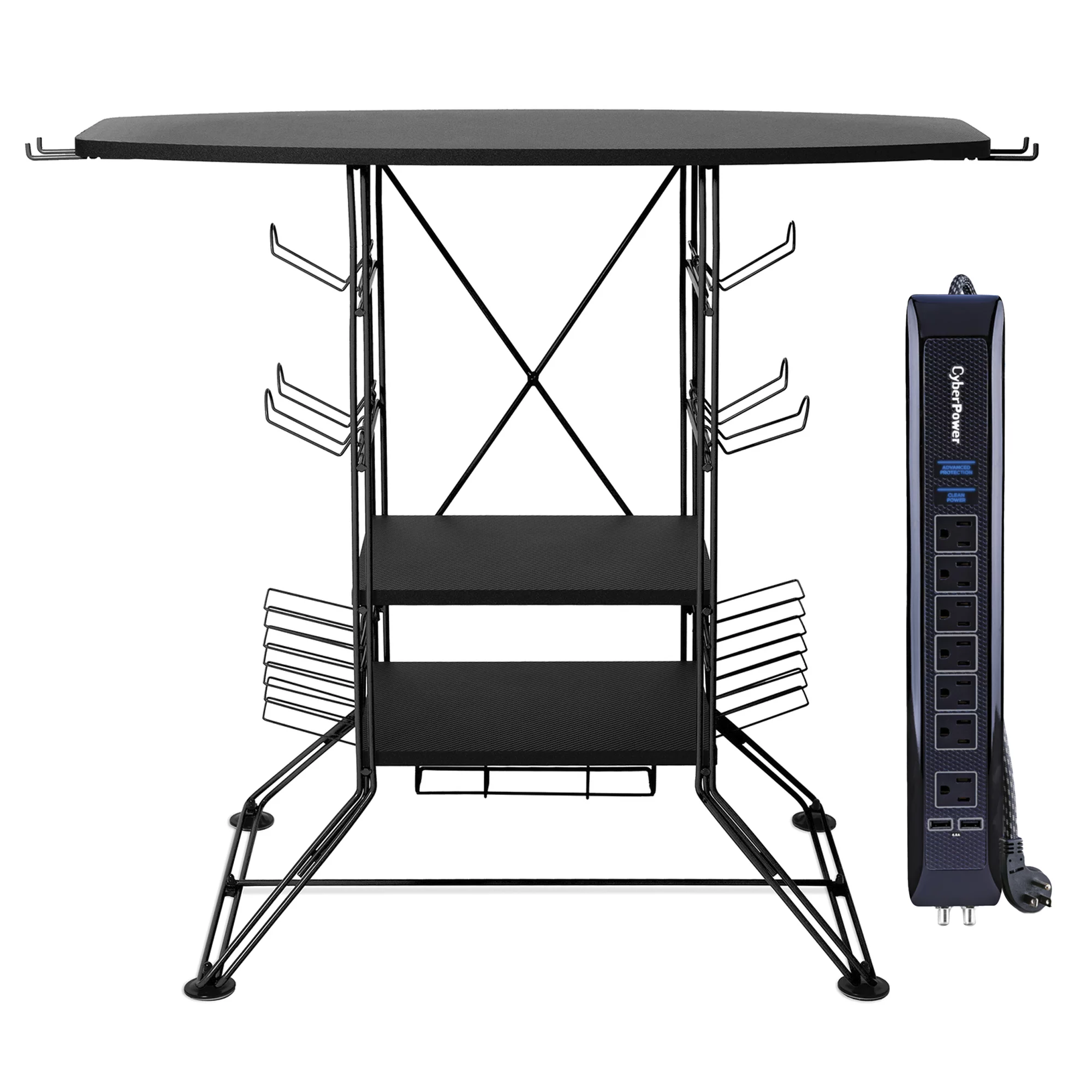 Atlantic 45506170 Centipede XL Game Storage Stand (Black) & CyberPower HT706UC Home Theater Surge Protector free World War Z Aftermath