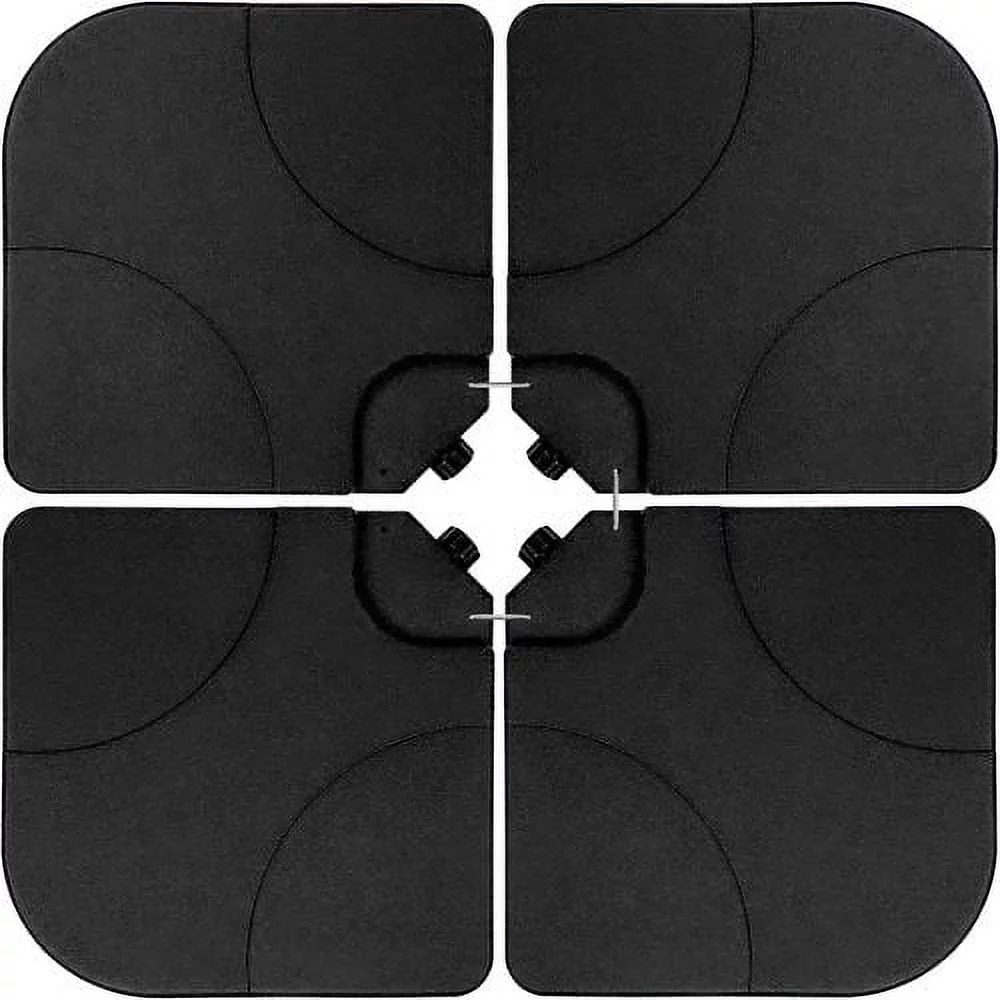 Simple Deluxe 4pcs Cantilever Offset Patio Market Stand with U Locking Shape Weights Water, Umbrella Square Base