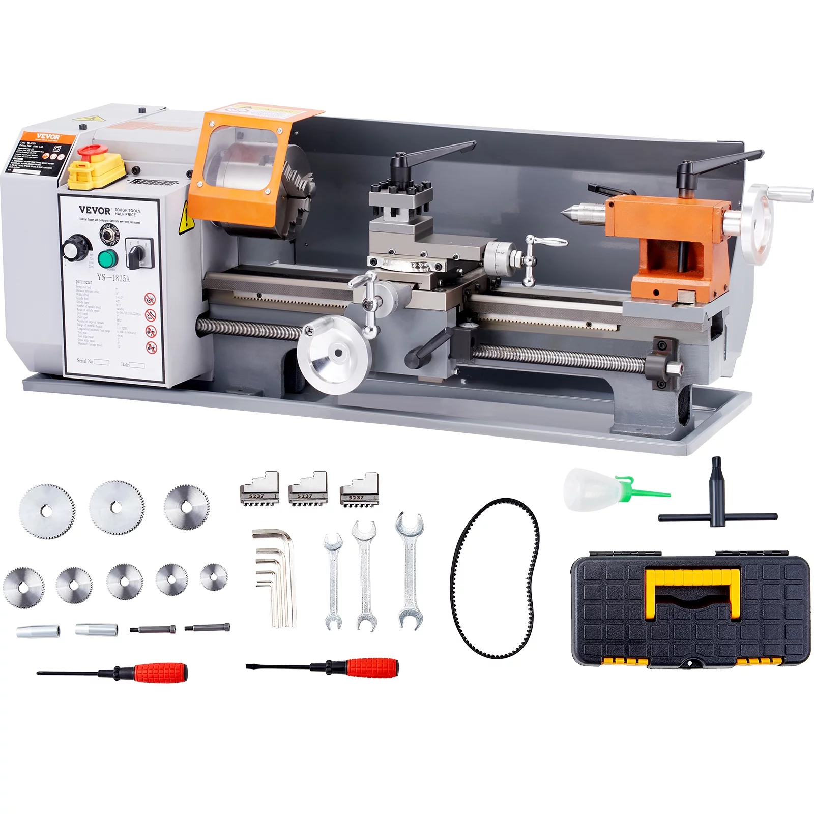 BENTISM Metal Lathe Power 7'' x 13.78'' 500W 0-2200 RPM Continuously Variable