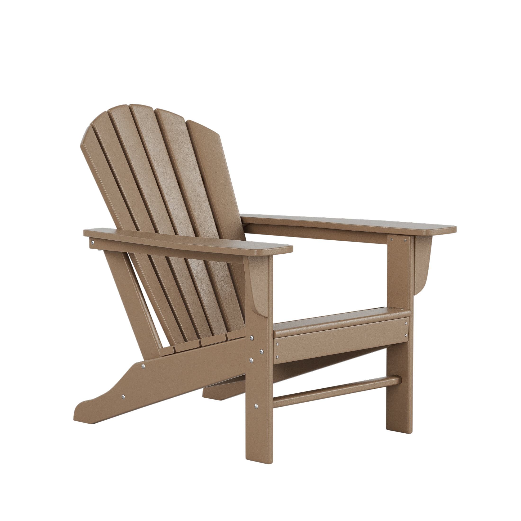 WestinTrends 5-Pieces Adirondack Patio Chairs w/ Square Fire Pit Table Set Included, Weathered Wood