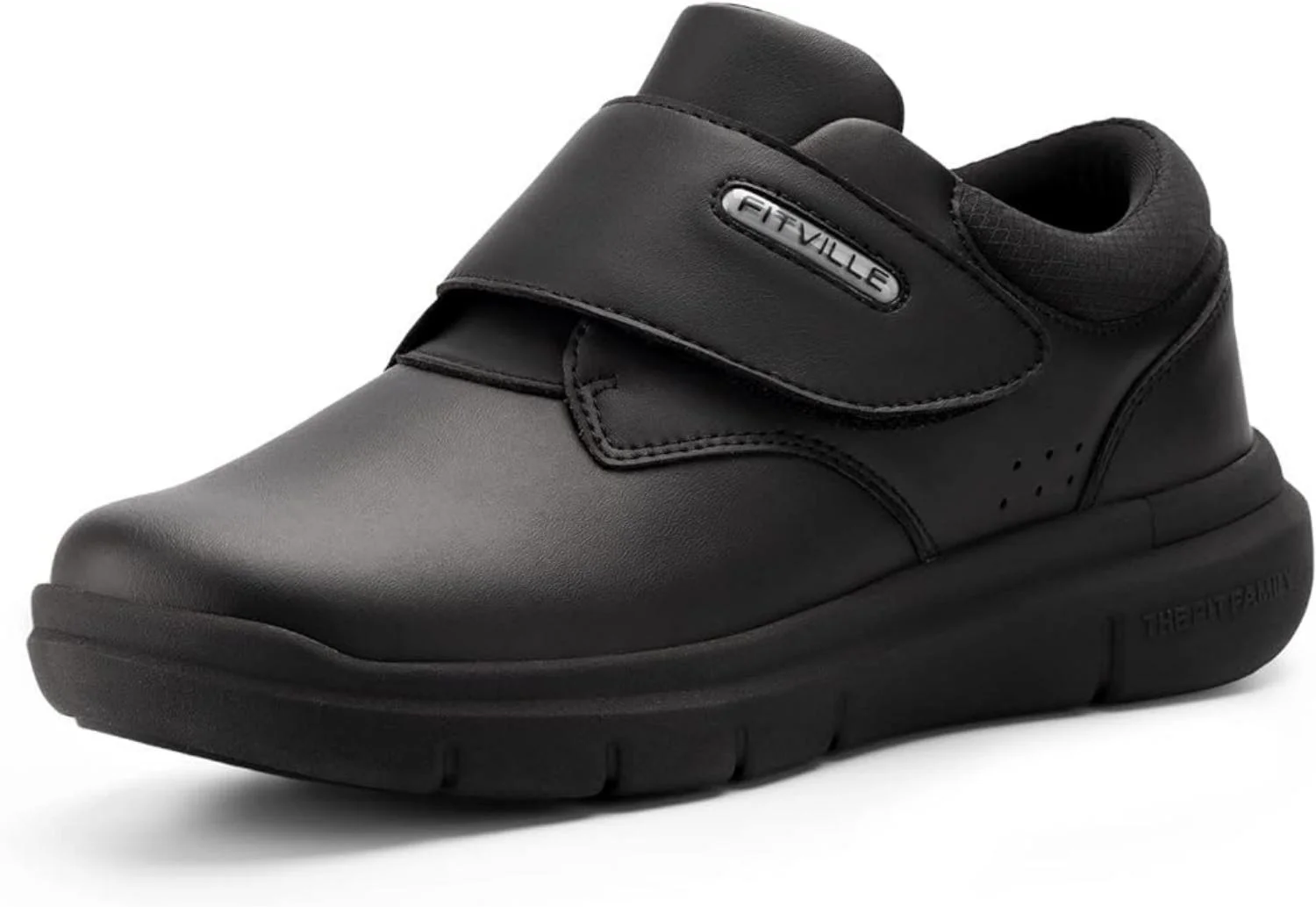 FitVille Men's Diabetic Shoes Leather Extra Wide Walking Shoes Recovery Casual Oxford Shoes for Swollen Feet