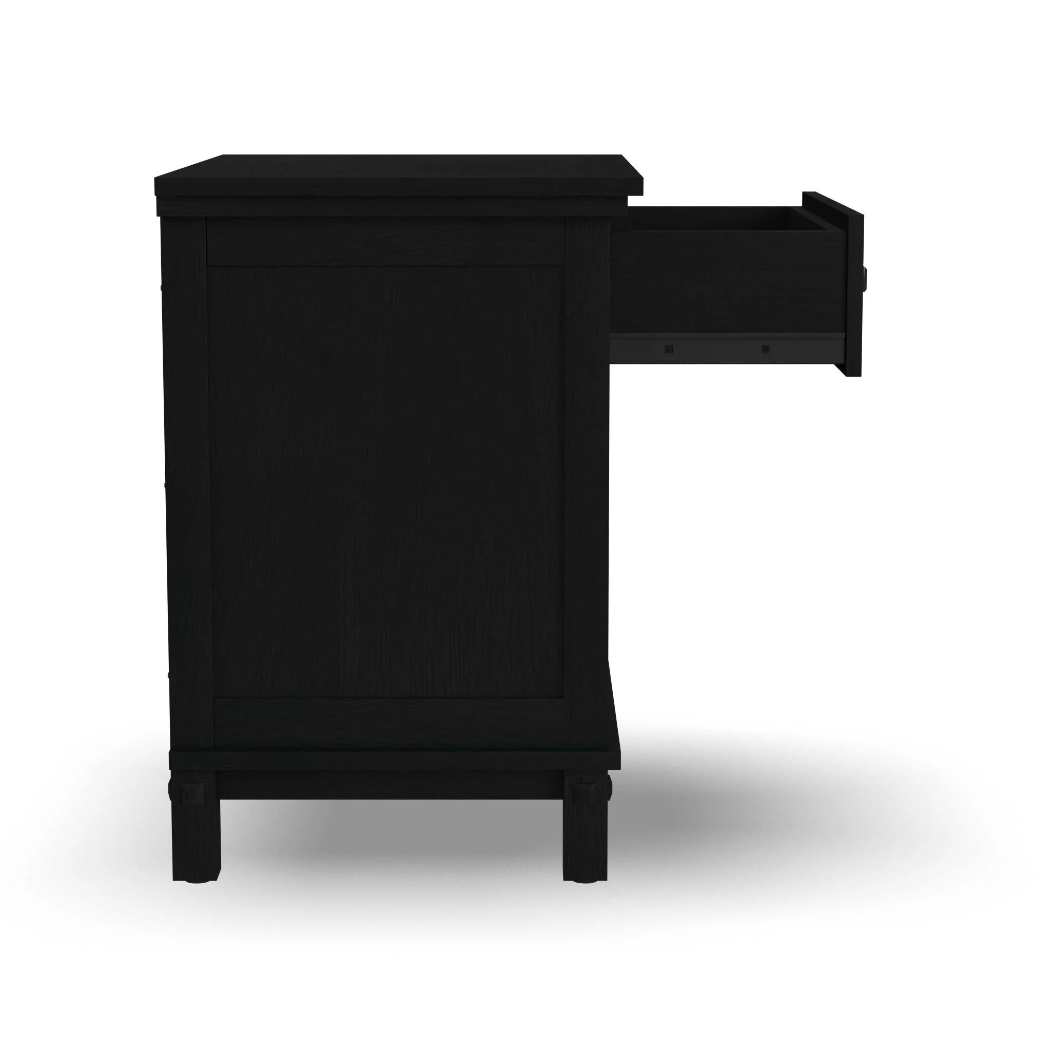 Homestyles Oak Park 1-Drawer Traditional Wood Closed Nightstand in Black