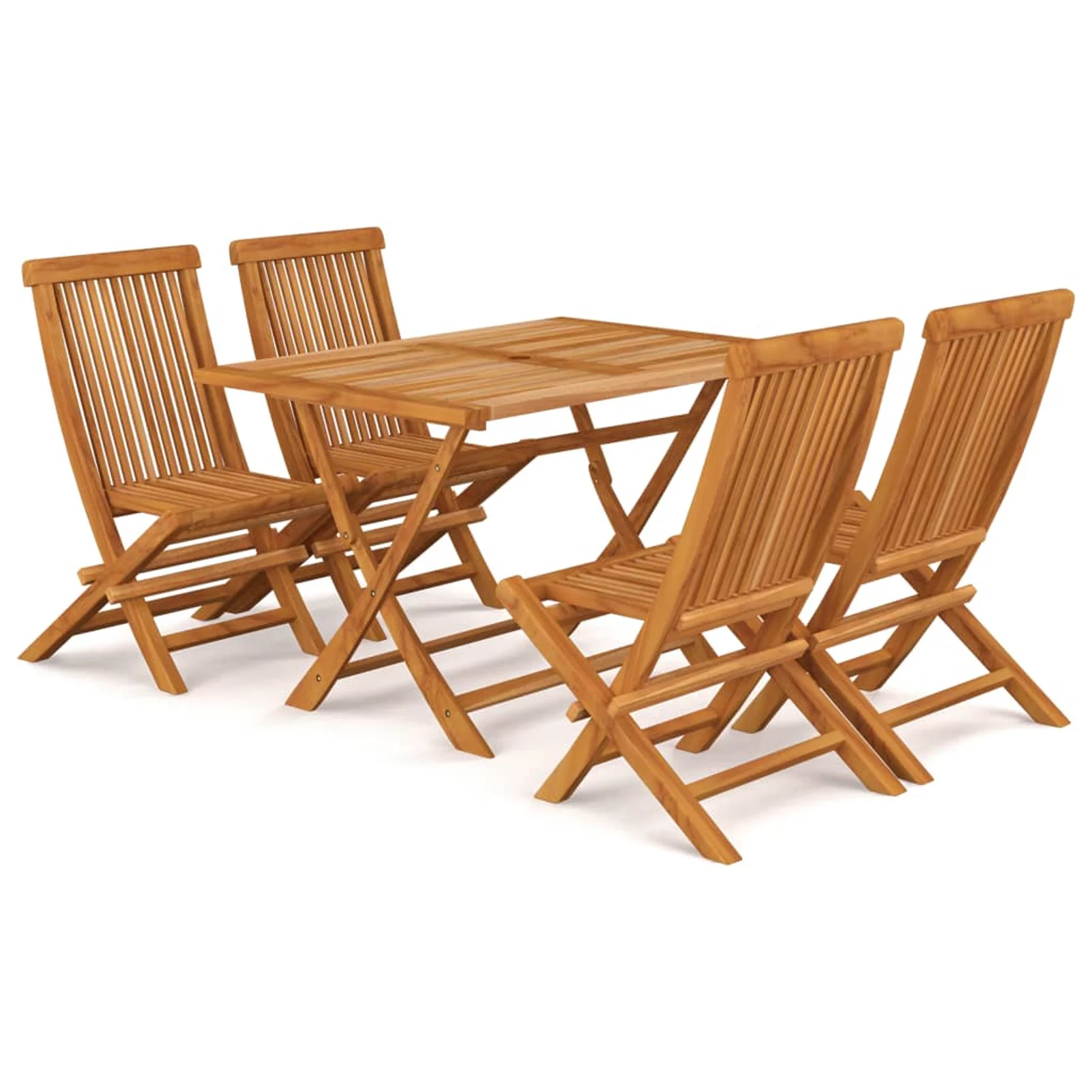 Irfora 5 Piece Patio Dining Set Solid Teak Wood