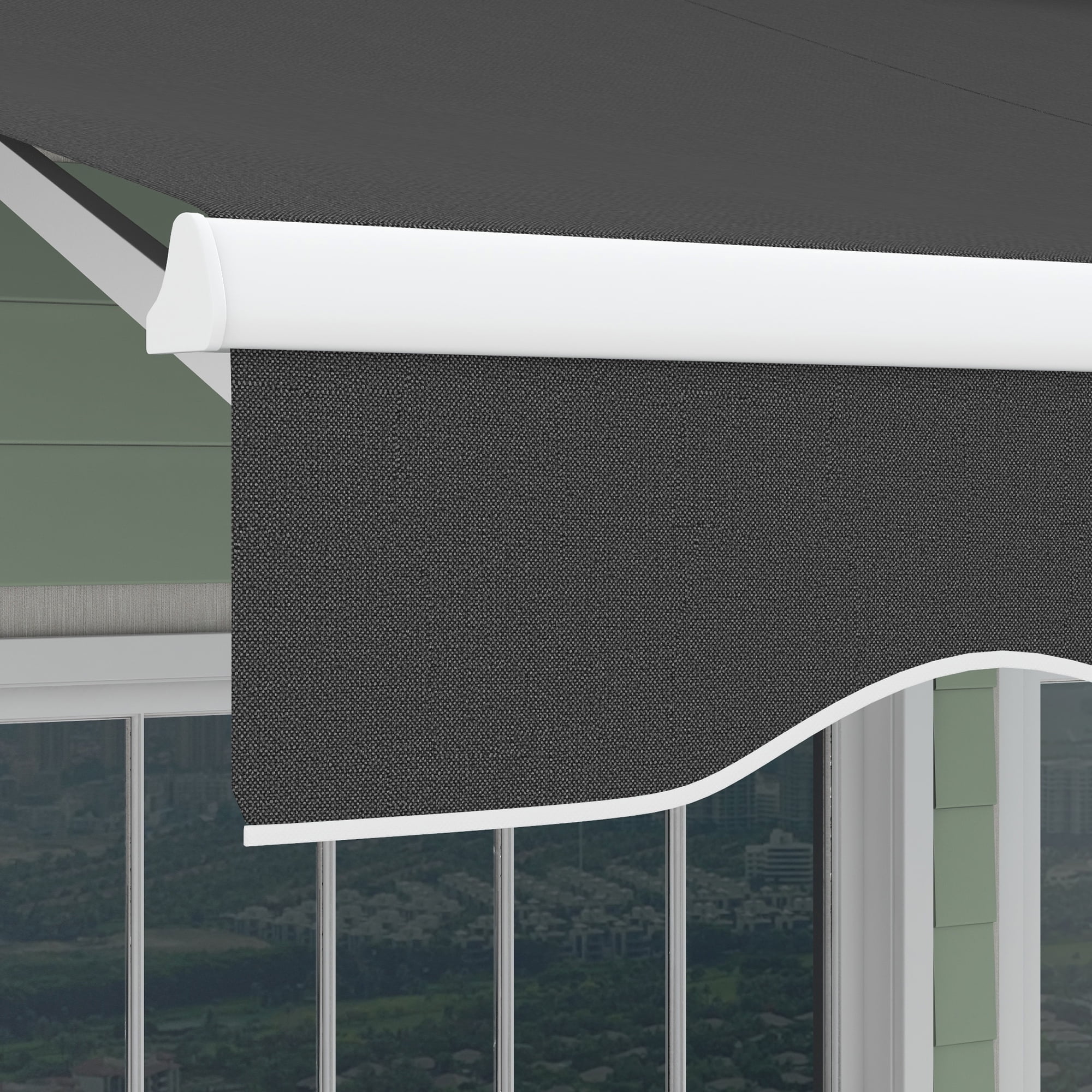 Outsunny 12' x 10' Electric Retractable Awning w/ Remote Controller, Gray