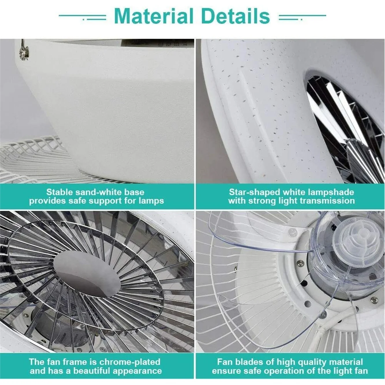 Remote Ceiling Fan with Light Kit-40W Modern Dimmable Ceiling Fan Lighting, 7 Invisible Blades