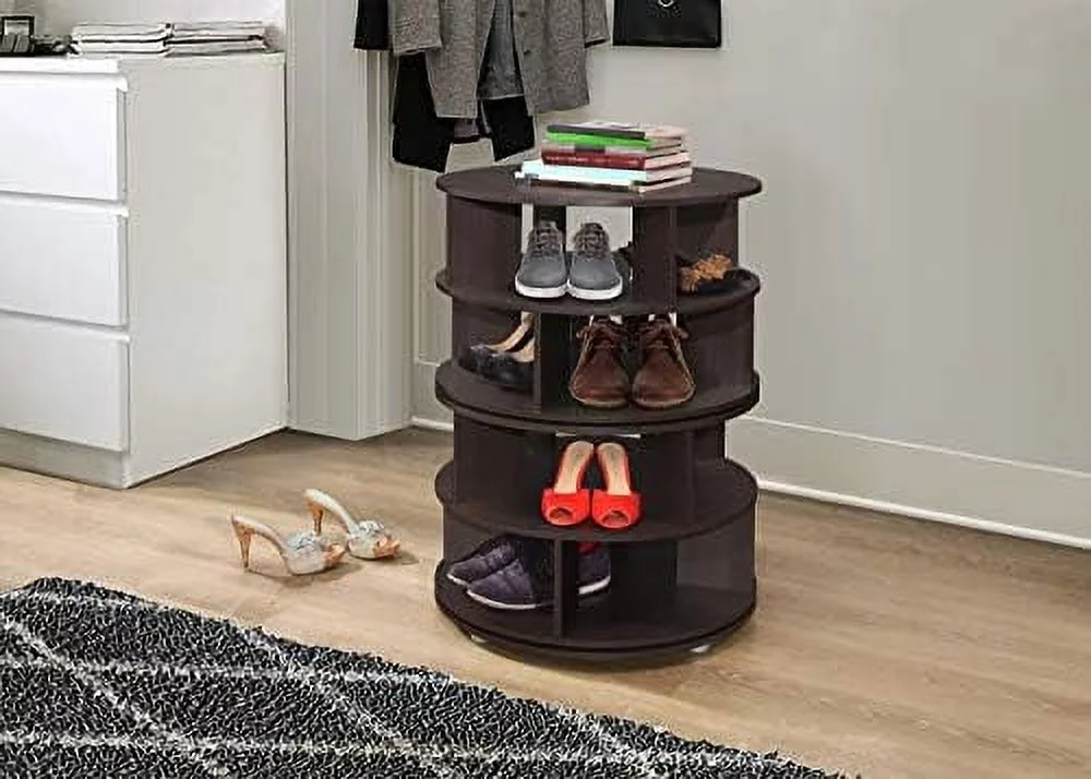 JDZHAPPYLIFE \u2013 4-Tier Revolving Free Standing Lazy Susan Shoe Rack  Organizer (White)