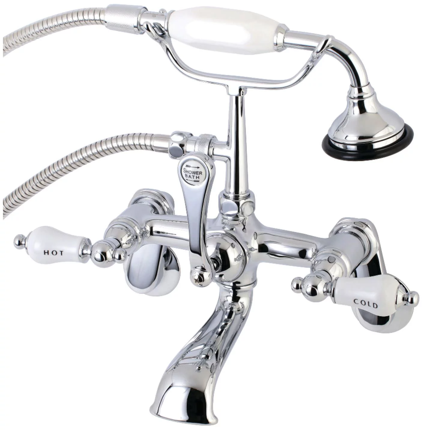 Kingston Brass Ae54t Aqua Vintage Wall Mounted Clawfoot Tub Filler - Chrome
