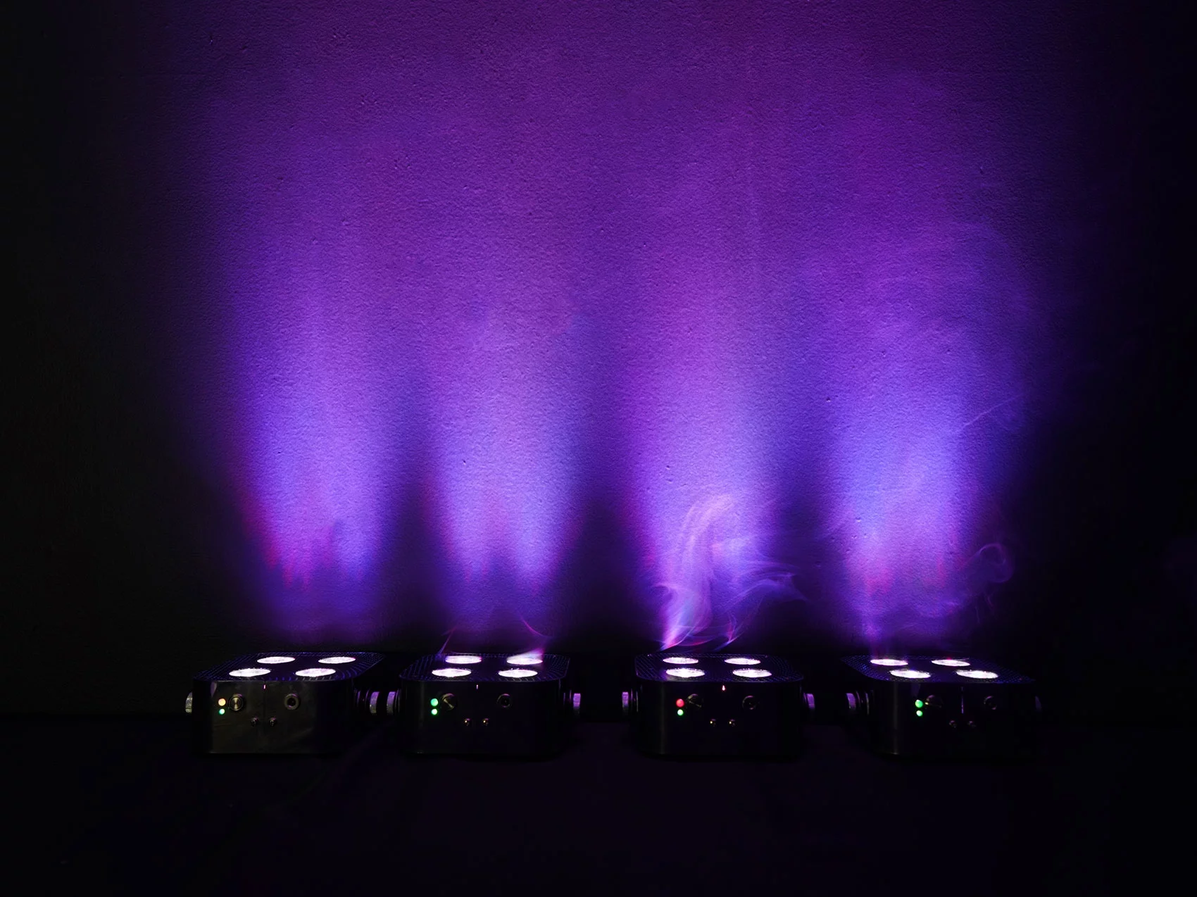 (3) Rockville MINI RF4 RGBWA+UV DMX DJ/Party LED Wash Lights+4-Ch. RF Par Remote