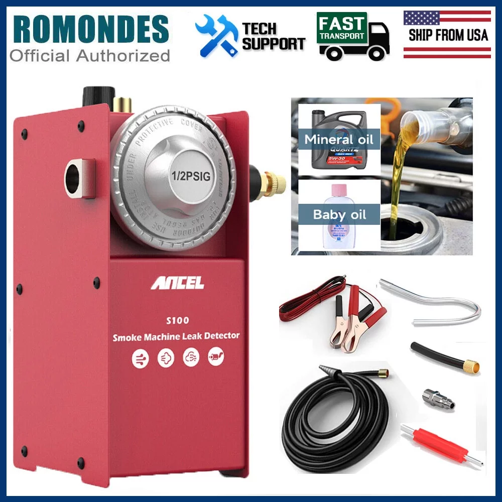 Ancel S100 Environmentally Car EVAP Smoke Machine Leak Detector Fuel Pipe Leak Detection Diagnostic Tool