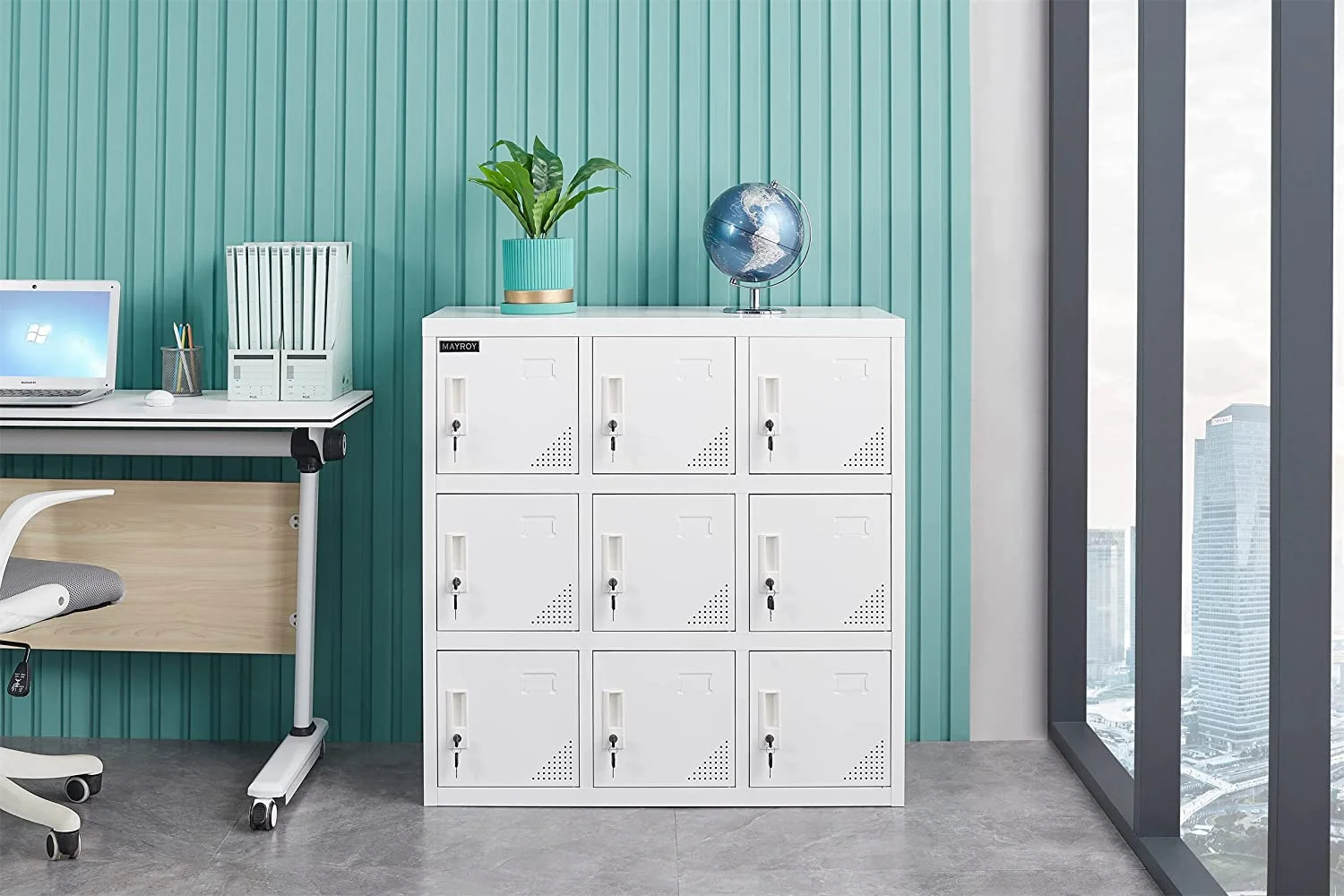 Metal Locker Office Storage Locker Home Steel Locker School Storage Organizer, Storage Cabinet