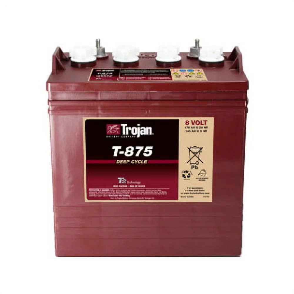 Trojan T875 8 Volt, 170 AH Deep Cycle Battery - 4 Pack