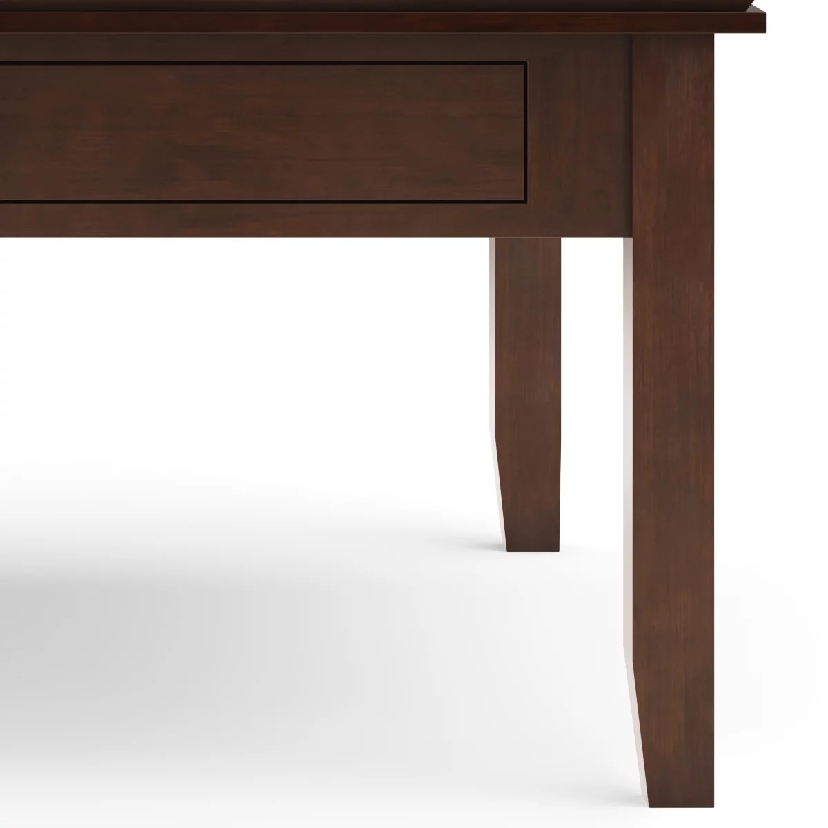 Artisan SOLID WOOD 36 inch Wide Square Transitional Square Coffee Table in Russet Brown