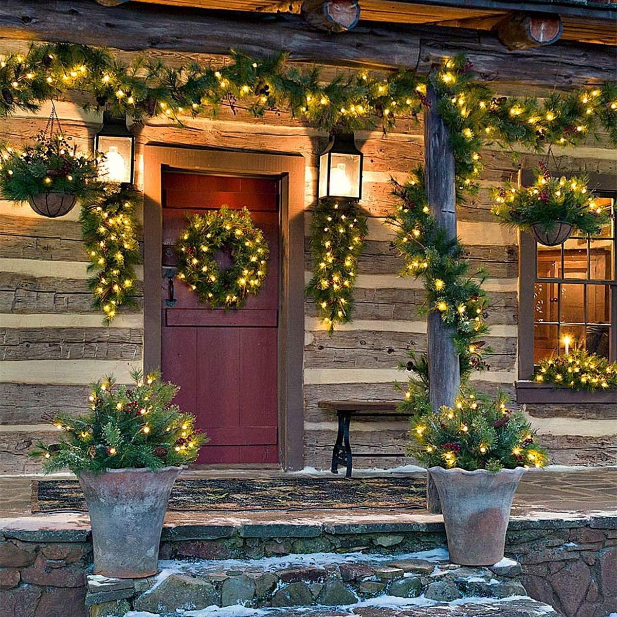 50 Bulbs Wide Angle 5mm LED Christmas Lights Battery Operated String Light for Outdoor Christmas Holiday Decor, Warm White