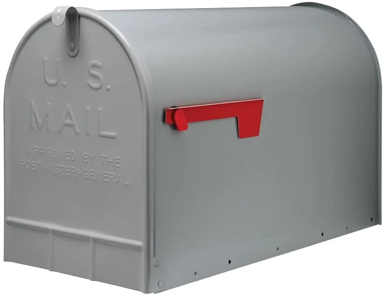 AUCHI  Stanley Extra-Large Capacity Galvanized Steel Grey, Post-Mount Mailbox, ST200000