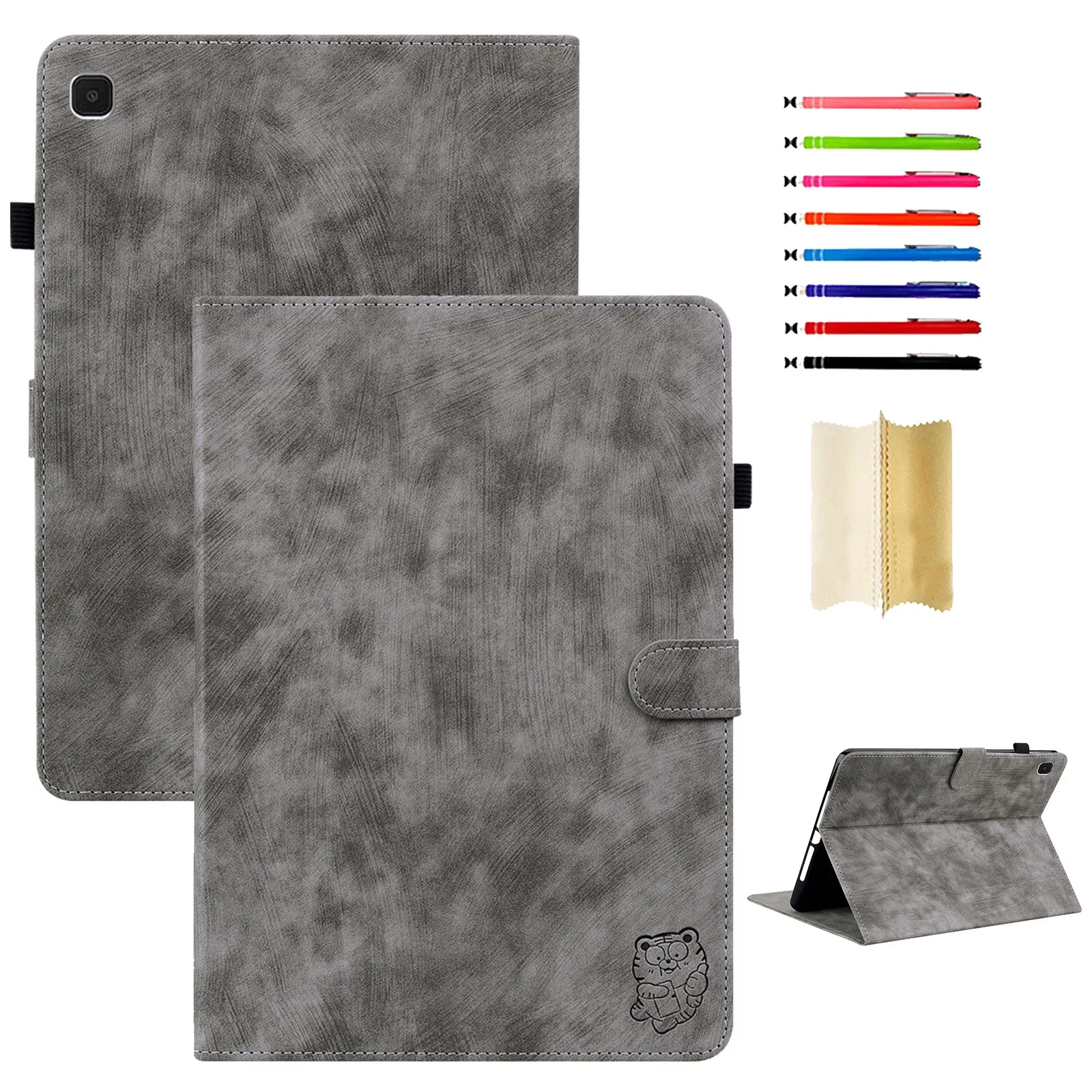 Tablet Protective Case for Samsung Tab A7 Lite, Bracket Tablet Case Adjustable Kickstand Card Slot Tablet Case Shockproof Case Cover for Galaxy Tab 8.7 inch 2021 SM-T225/SM-T220,Gray